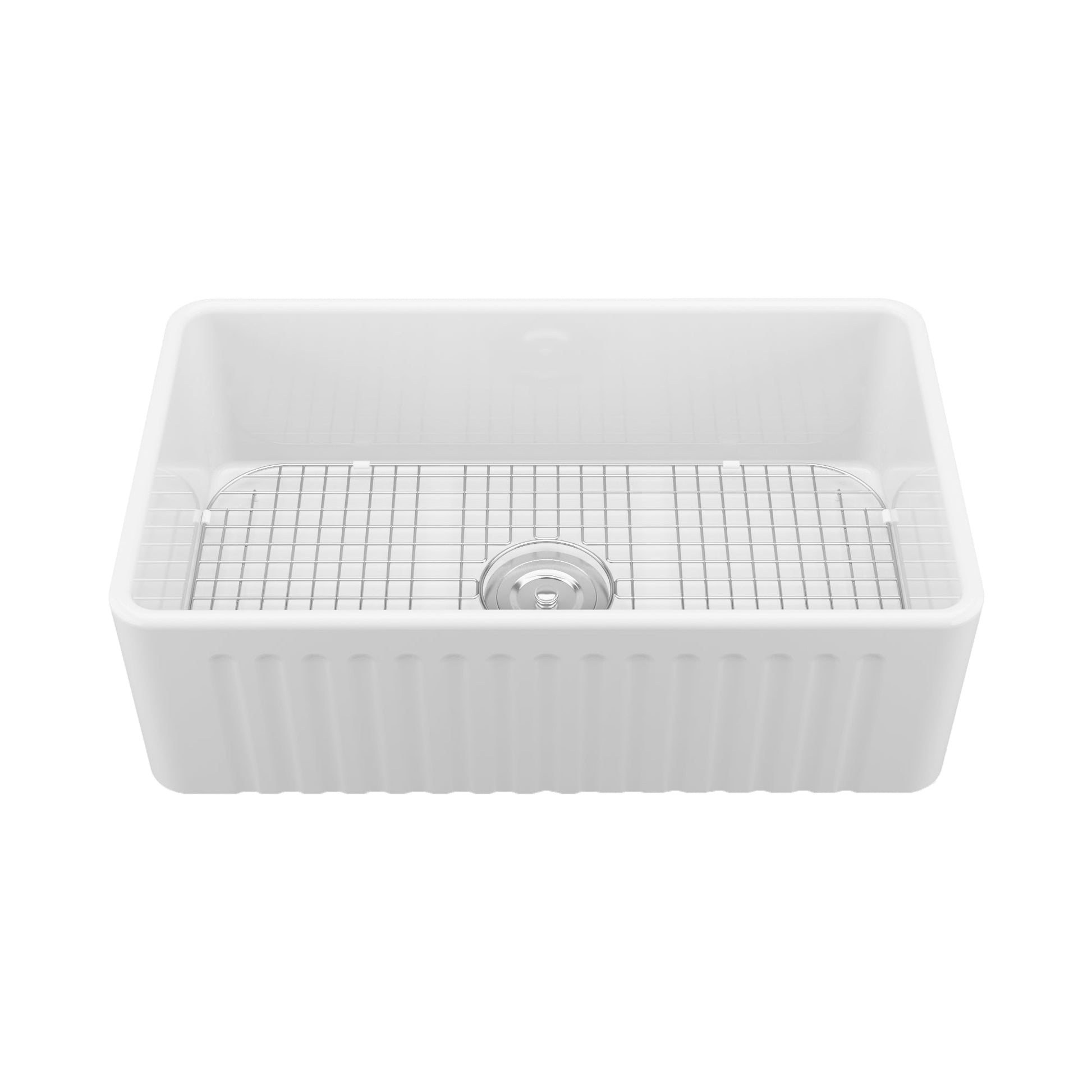 DeerValley Bath DeerValley DV-1K026 Harvest 30" L x 18" W White Ceramic Single Basin Kitchen Sink with Reversible Front Apron Kitchen Sink