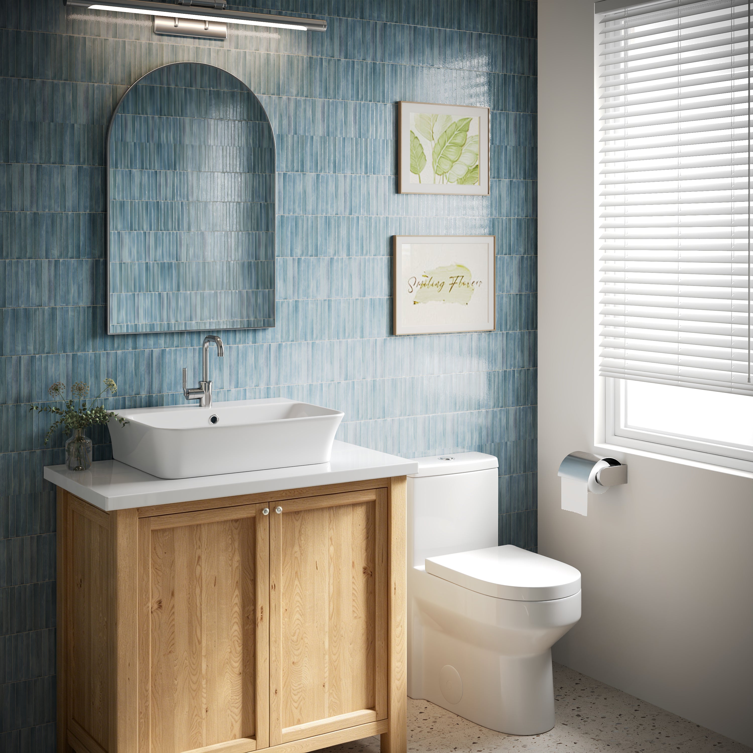 DeerValley DV-1WS0476 Wall Mounted Sink Vitreous China Rectangular Basin with Overflow
