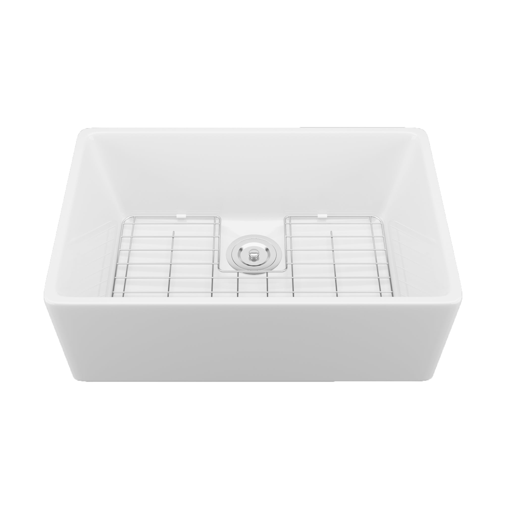 DeerValley Bath DeerValley DV-1K116 Perch 24" L x 16" W Mini Farmhouse Ceramic Single Bowl Kitchen Sink with Accessories Kitchen Sink