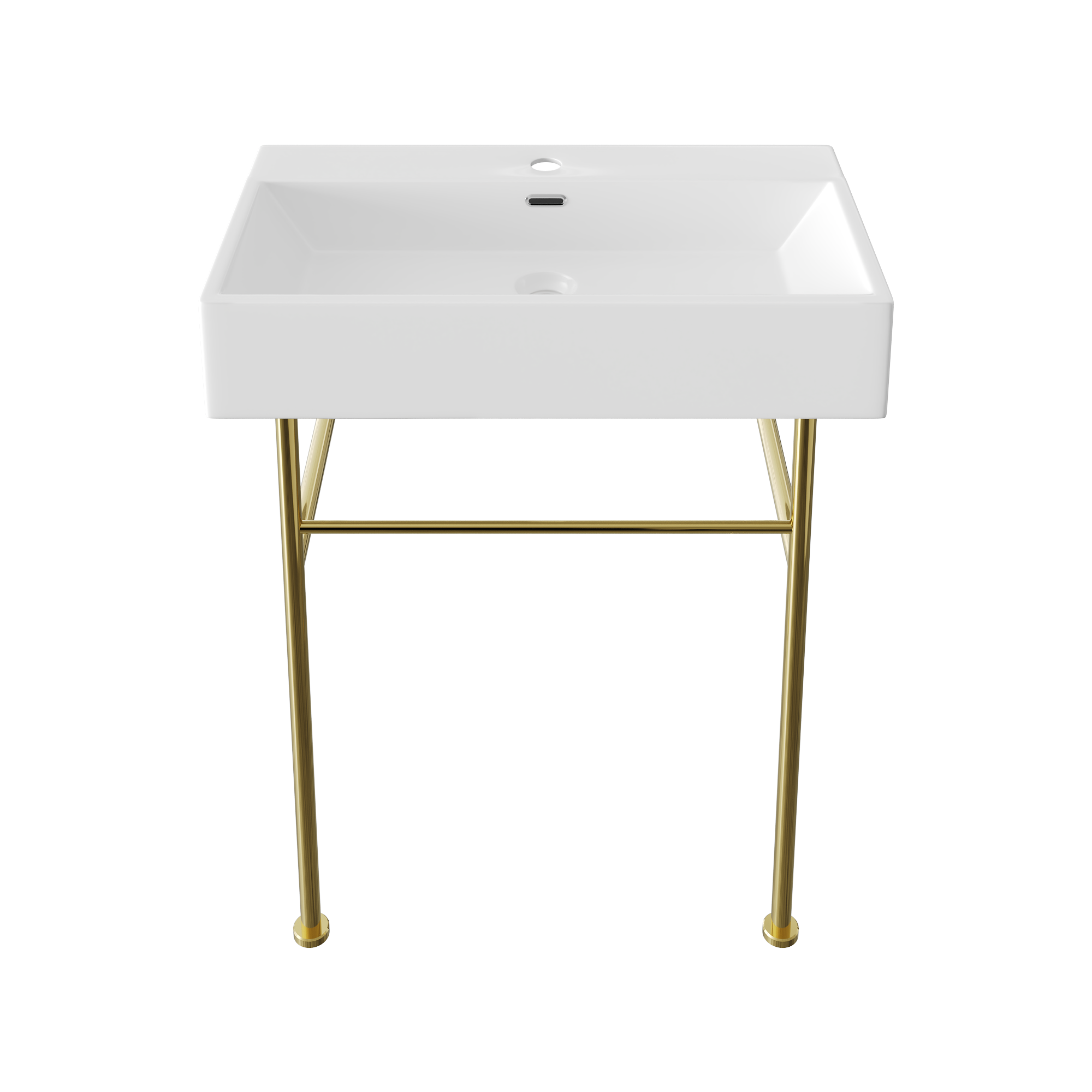 30" Rectangular Console Bathroom Sink, Single Faucet Hole