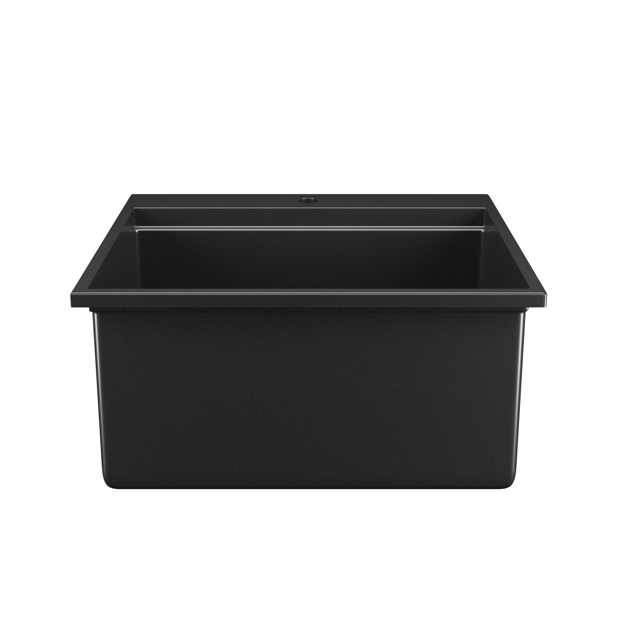 PERCH 22" D Rectangular Drop-in Kitchen Sink, Granite Composite With Multiple Styles