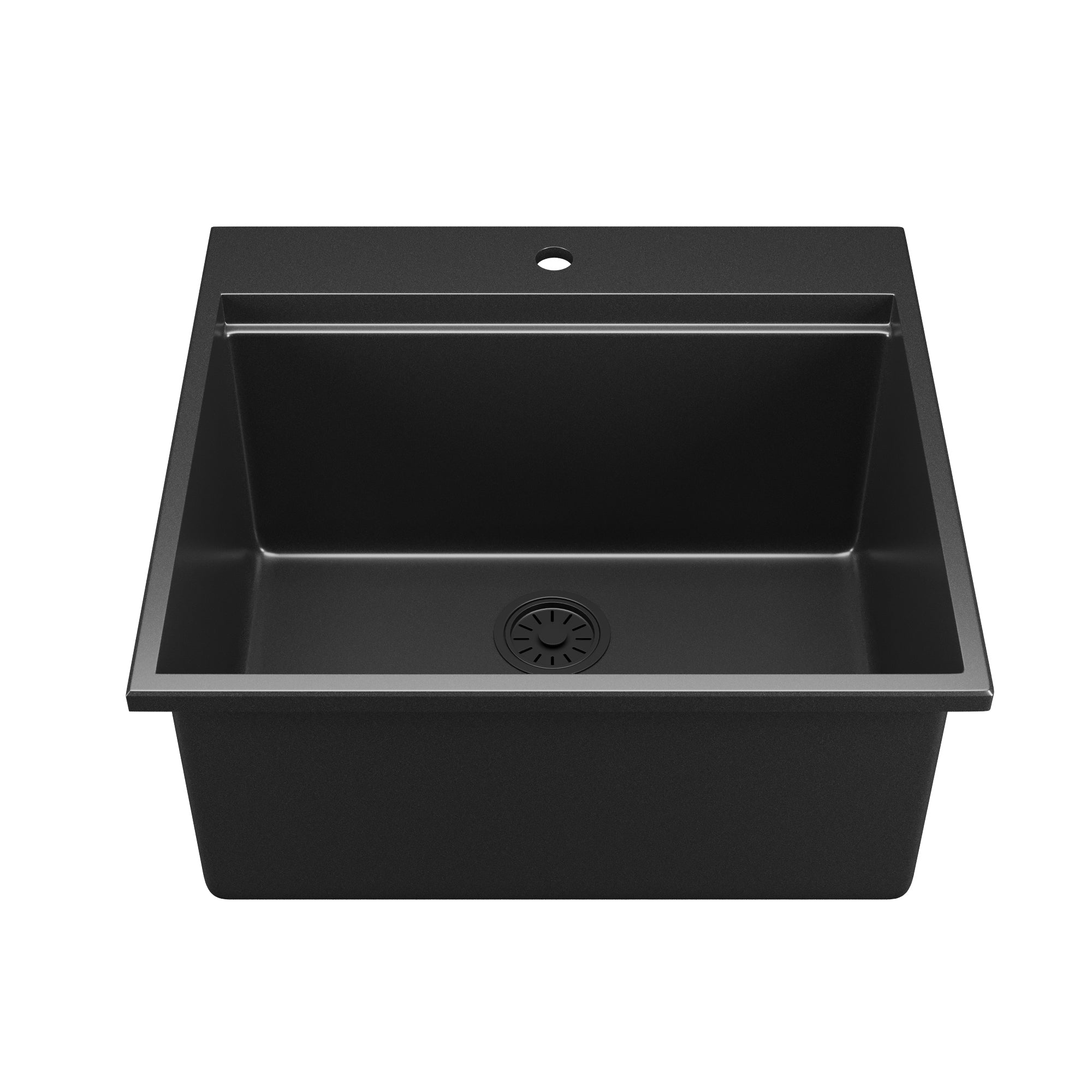 PERCH 22" D Rectangular Drop-in Kitchen Sink, Granite Composite With Multiple Styles