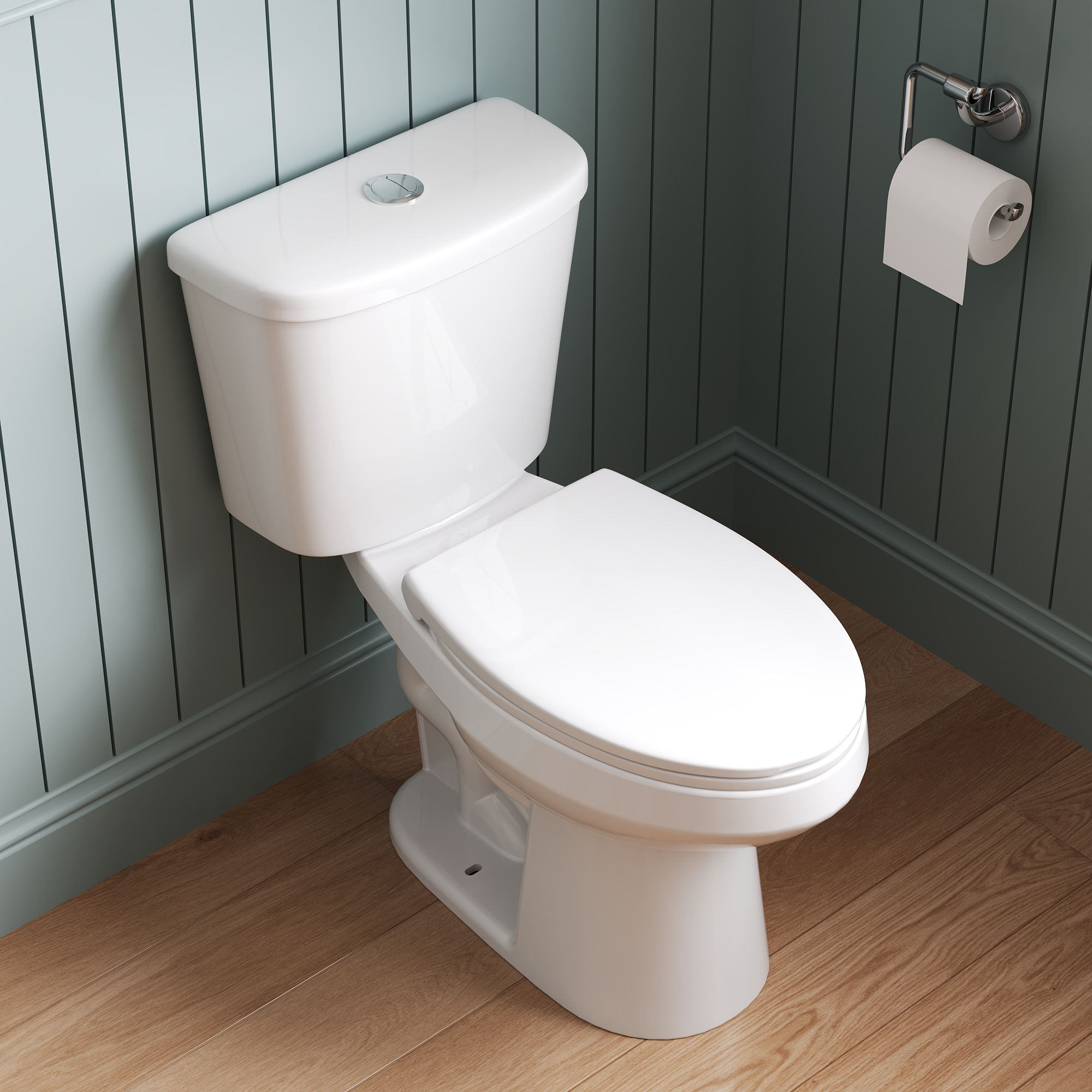 2-Piece 0.8/1.28 GPF Dual-Flush Elongated ADA Chair Height Toilet in White, MaP 1000g, Soft-Close Seat
