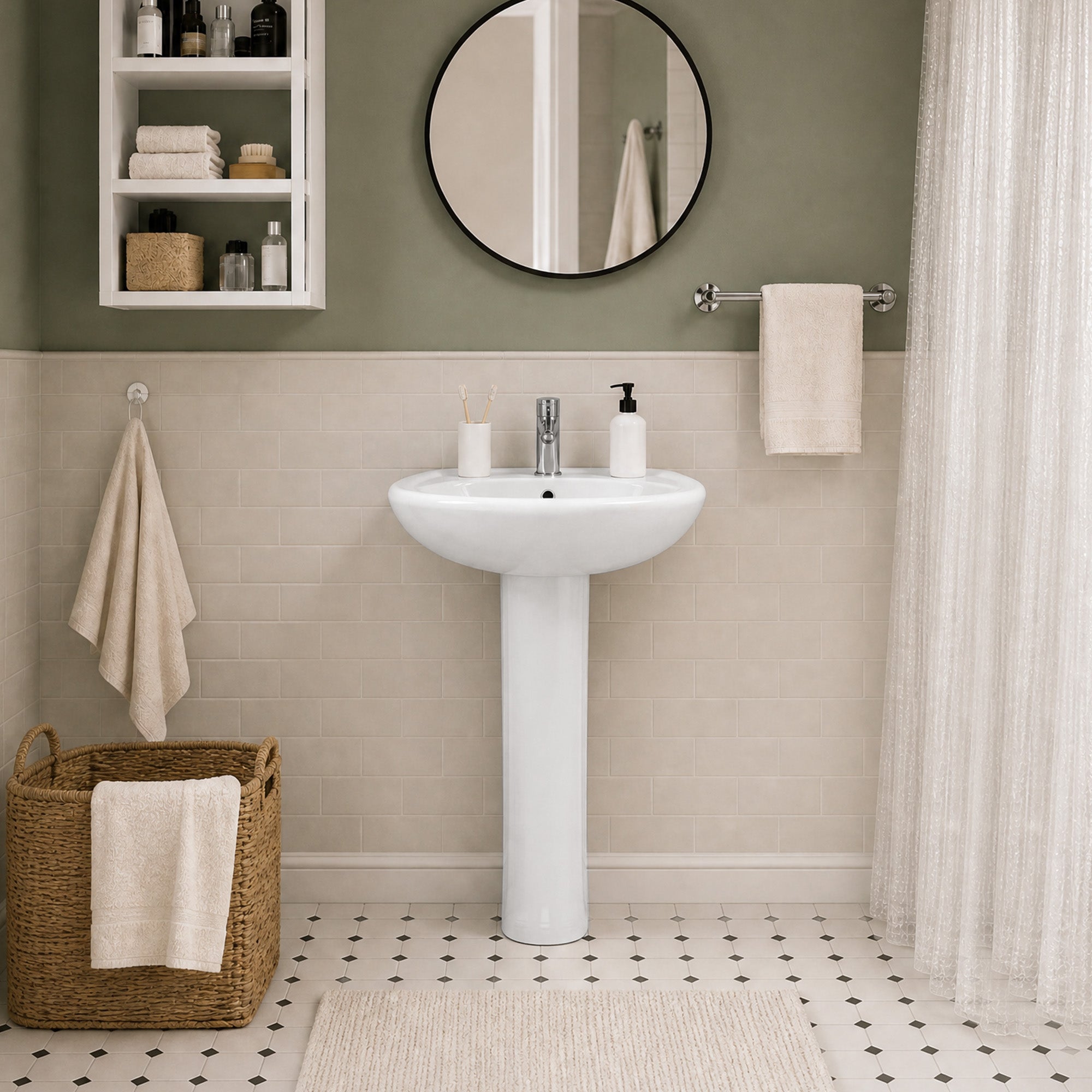 DeerValley DV-1P530 Pedestal Sink – Compact & Durable with Overflow