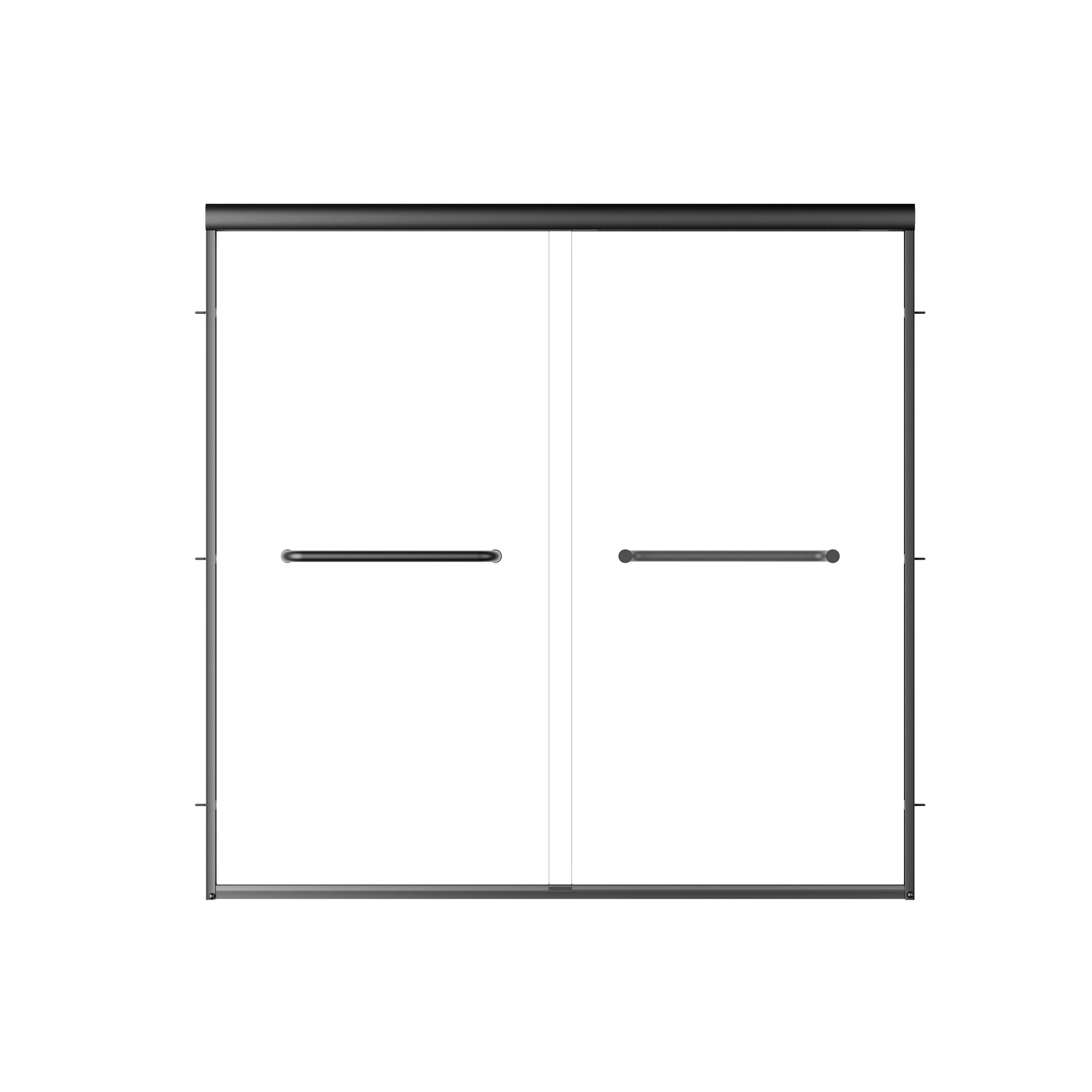 57" - 60" W x 58" H Double Sliding Semi-Frameless Tub Shower Door with 1/4" Tempered Clear Glass
