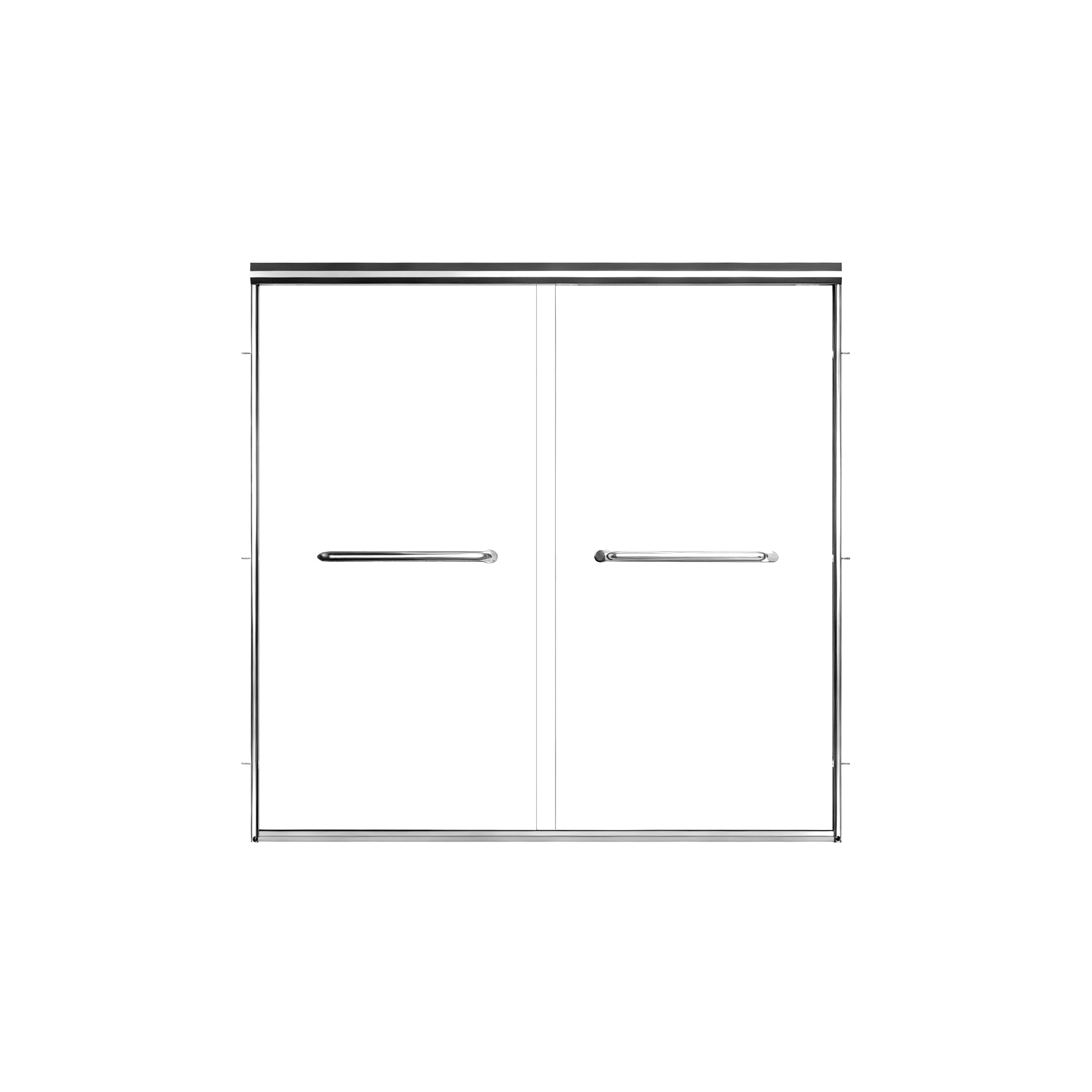 57" - 60" W x 58" H Double Sliding Semi-Frameless Tub Shower Door with 1/4" Tempered Clear Glass