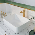 DeerValley Bath DeerValley DV-1V031 Ally Ceramic Sleek Rectangular Bathroom Vessel Sink Vessel Sink