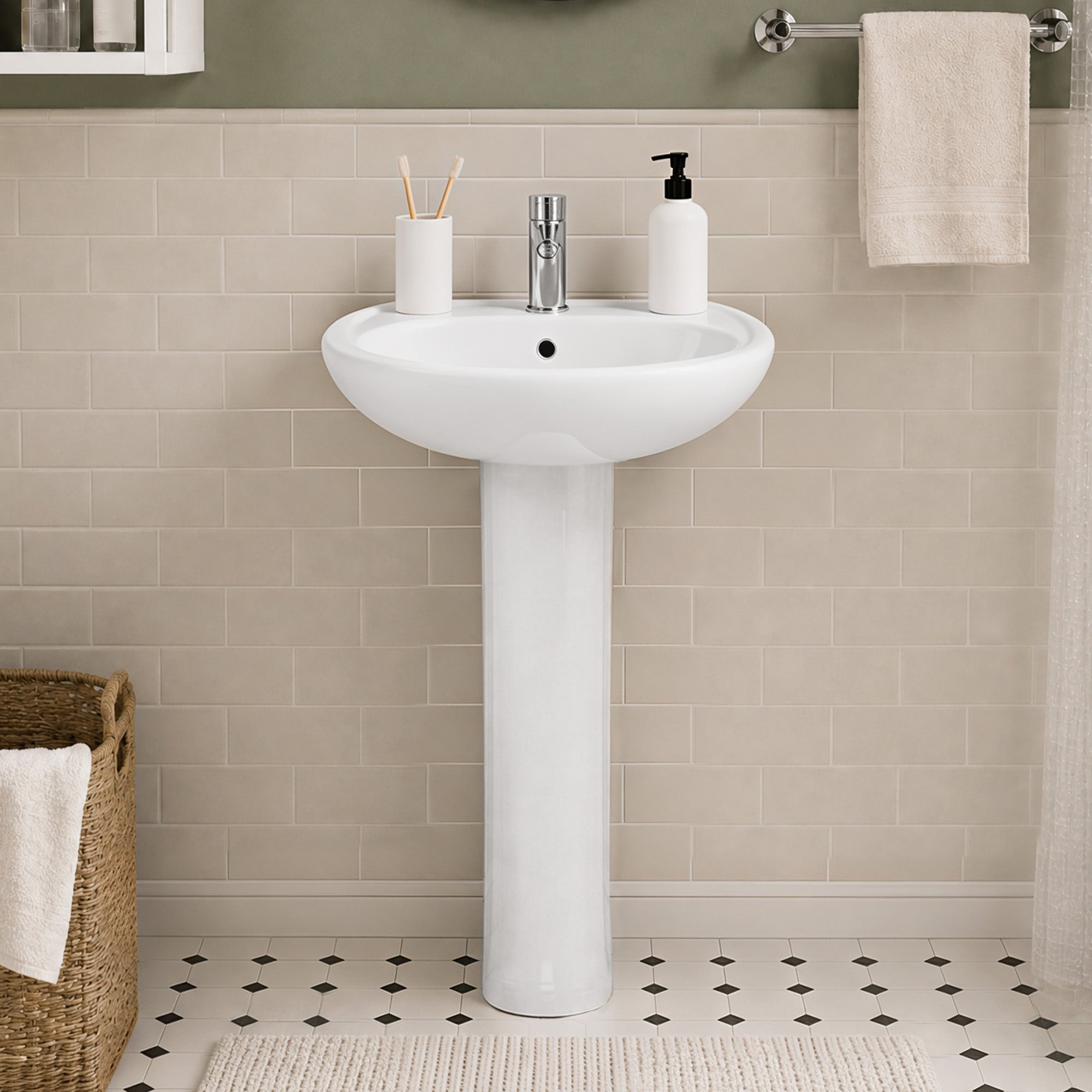 DeerValley DV-1P530 Pedestal Sink – Compact & Durable with Overflow