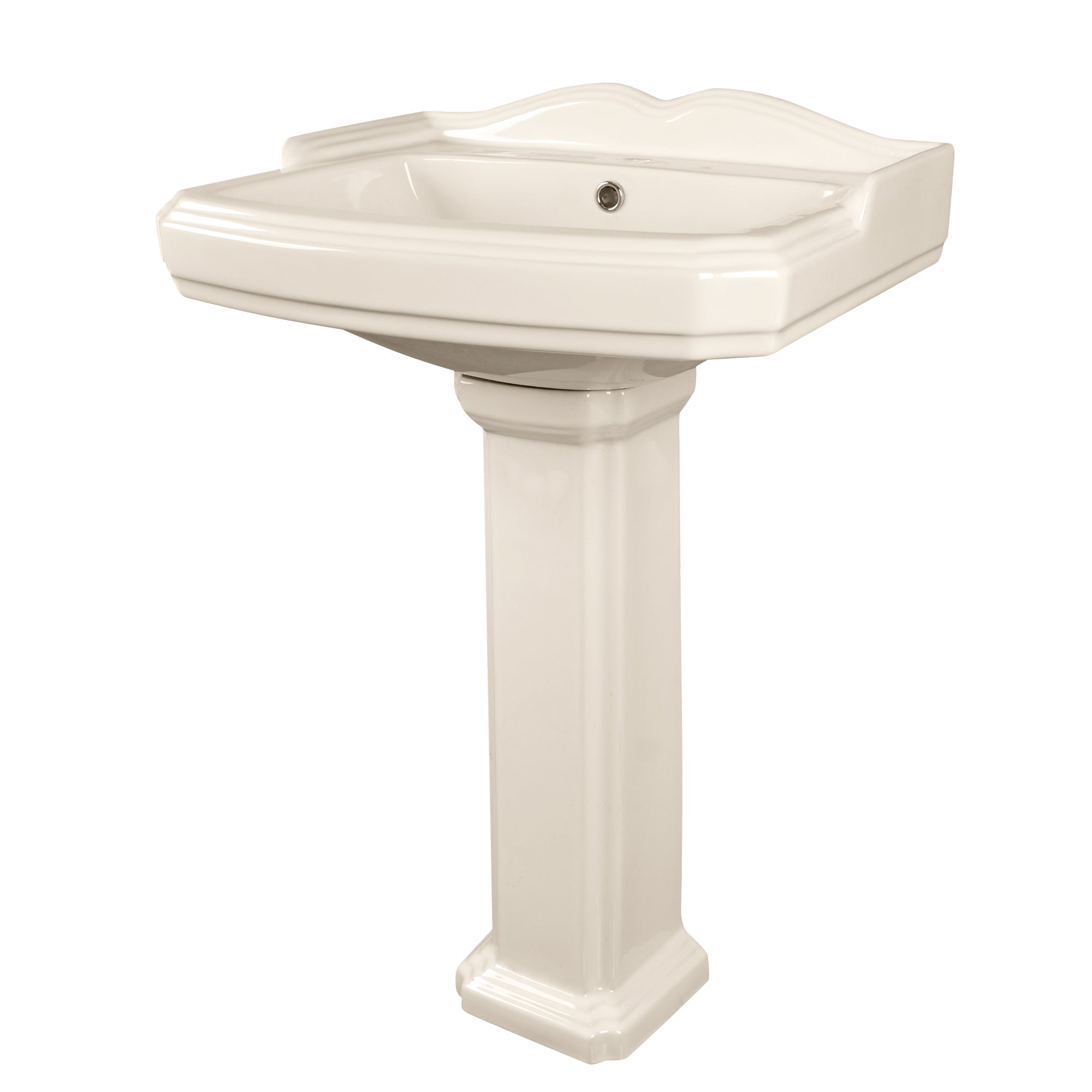 DYNASTY 23" X 19" Rectangular Pedestal Bathroom Sink, Overflow Hole With Multiple Colors and Types