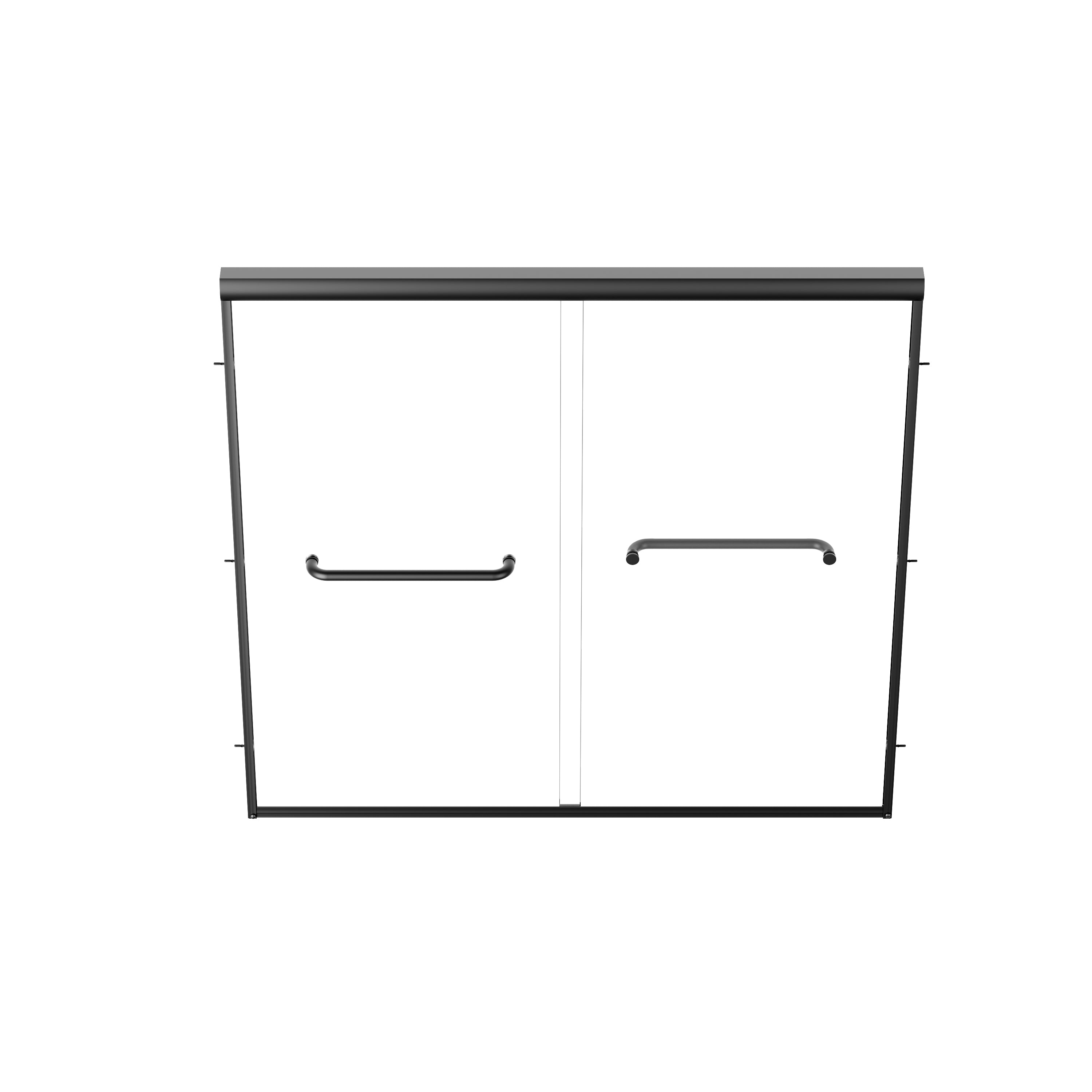 57" - 60" W x 58" H Double Sliding Semi-Frameless Tub Shower Door with 1/4" Tempered Clear Glass
