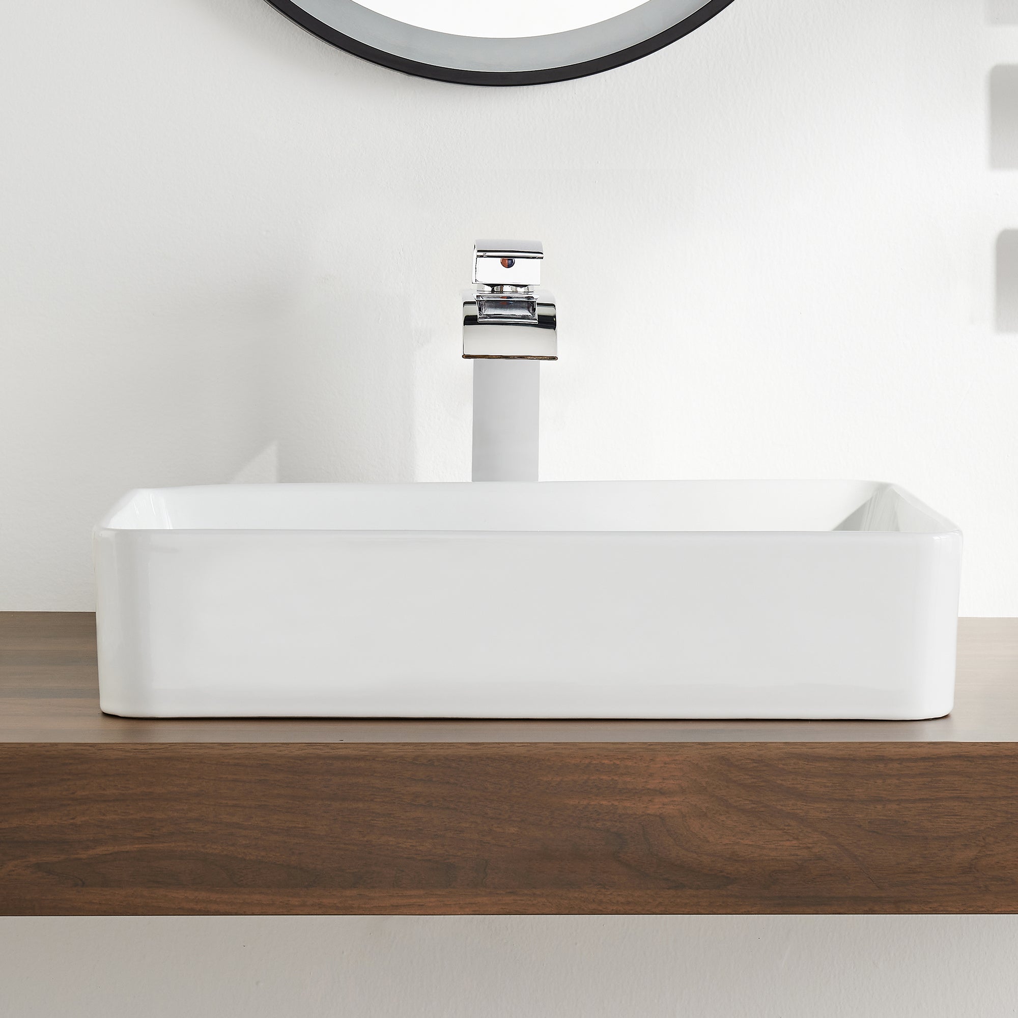 ALLY 15.75" Rectangular Vessel Bathroom Sink, Without Overflow With Multiple Colors