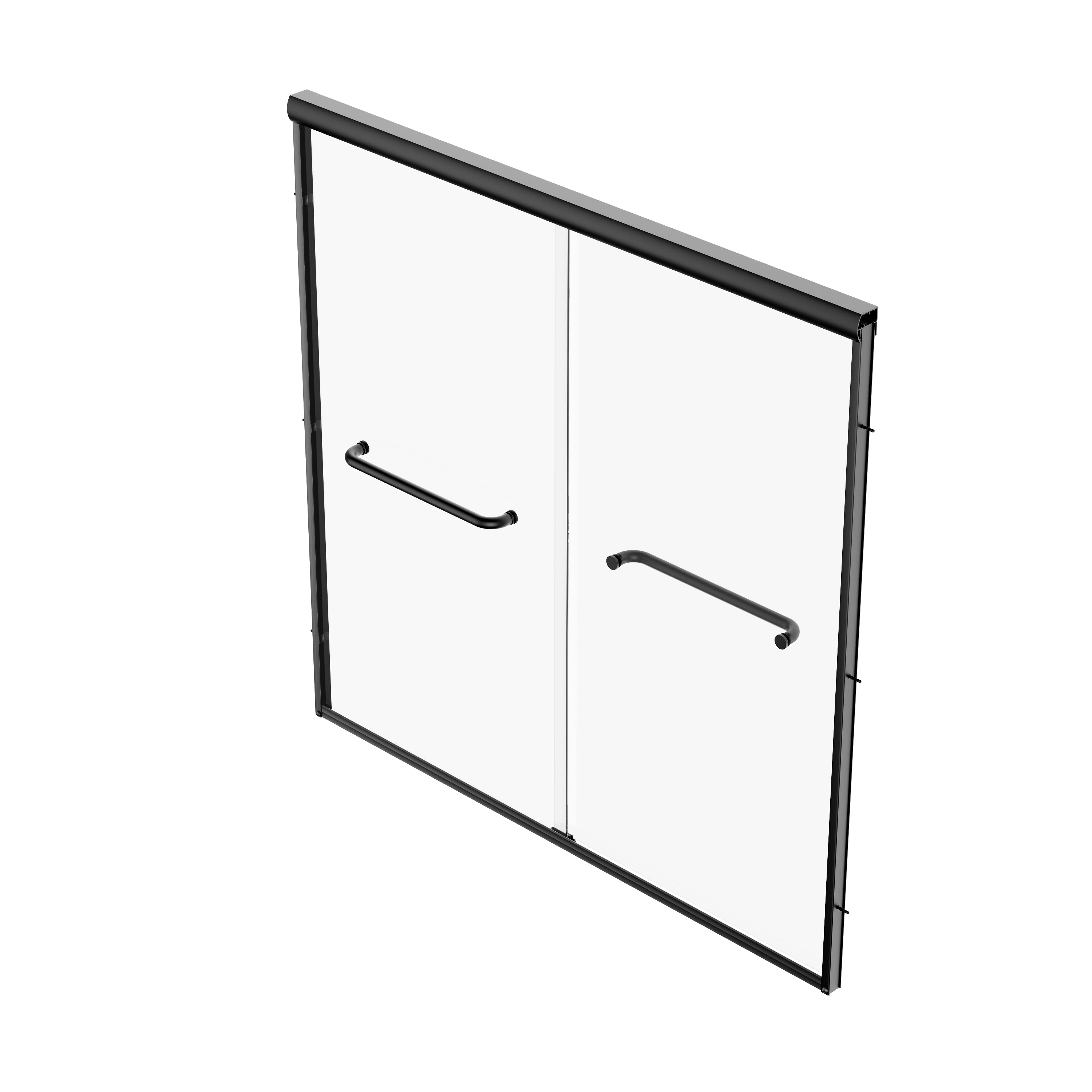 57" - 60" W x 58" H Double Sliding Semi-Frameless Tub Shower Door with 1/4" Tempered Clear Glass