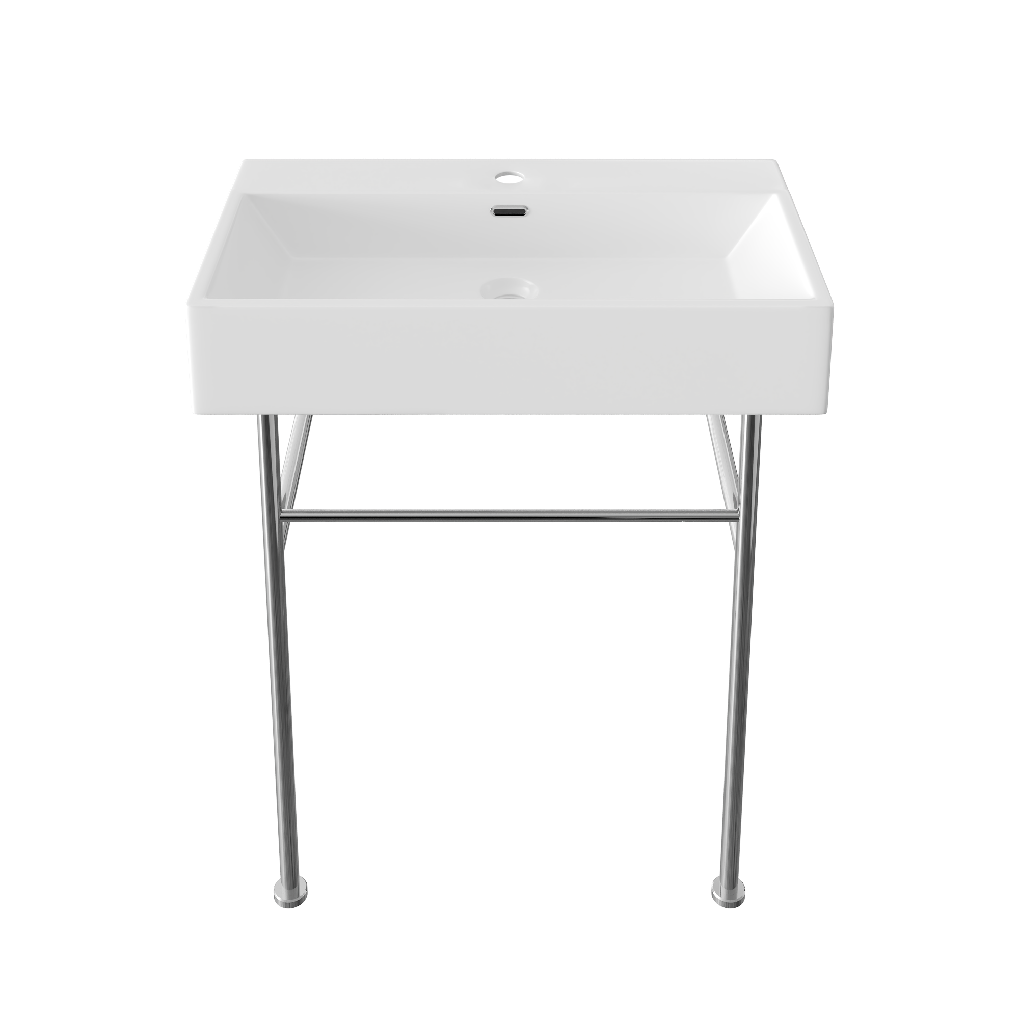 30" Rectangular Console Bathroom Sink, Single Faucet Hole