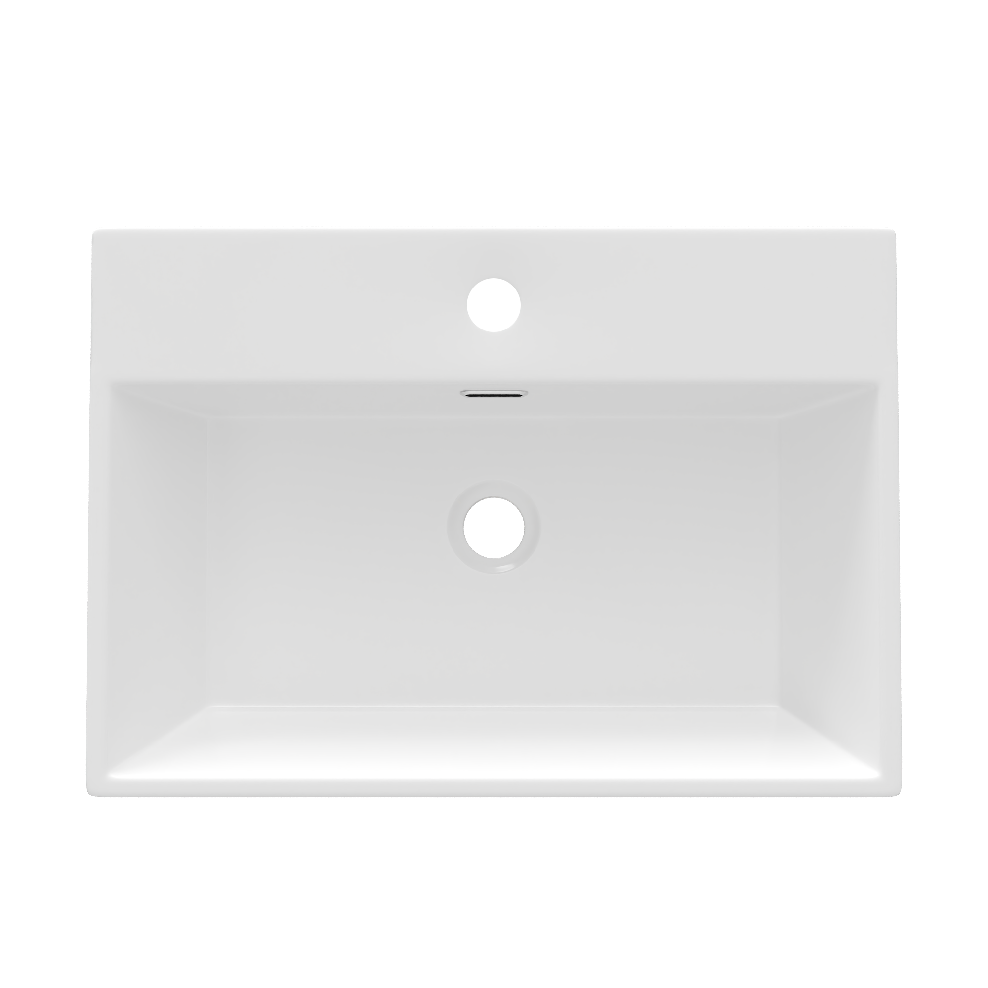 24" Rectangular Console Bathroom Sink, Single Faucet Hole