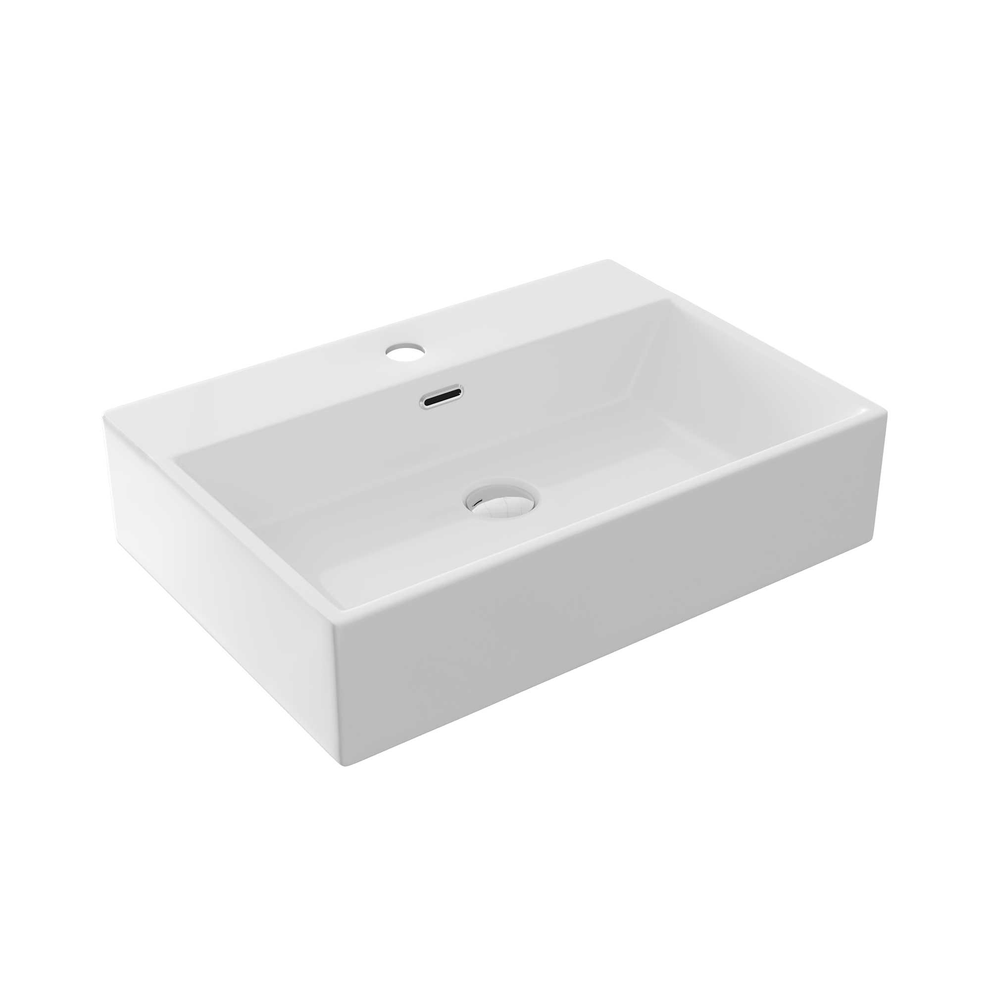 24" Rectangular Console Bathroom Sink, Single Faucet Hole