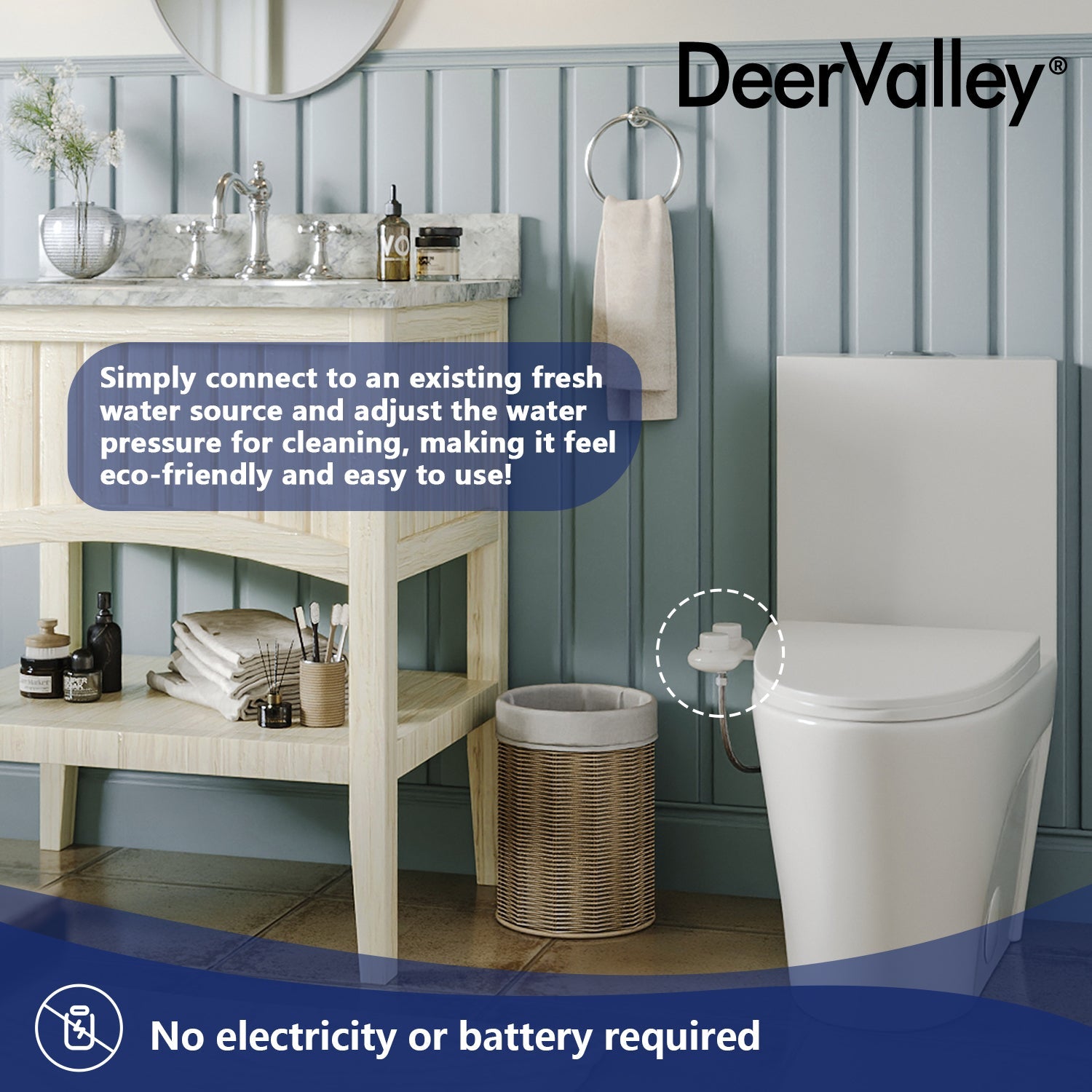 DeerValley DV-1B0095 Elongated Toilet Seat Bidet