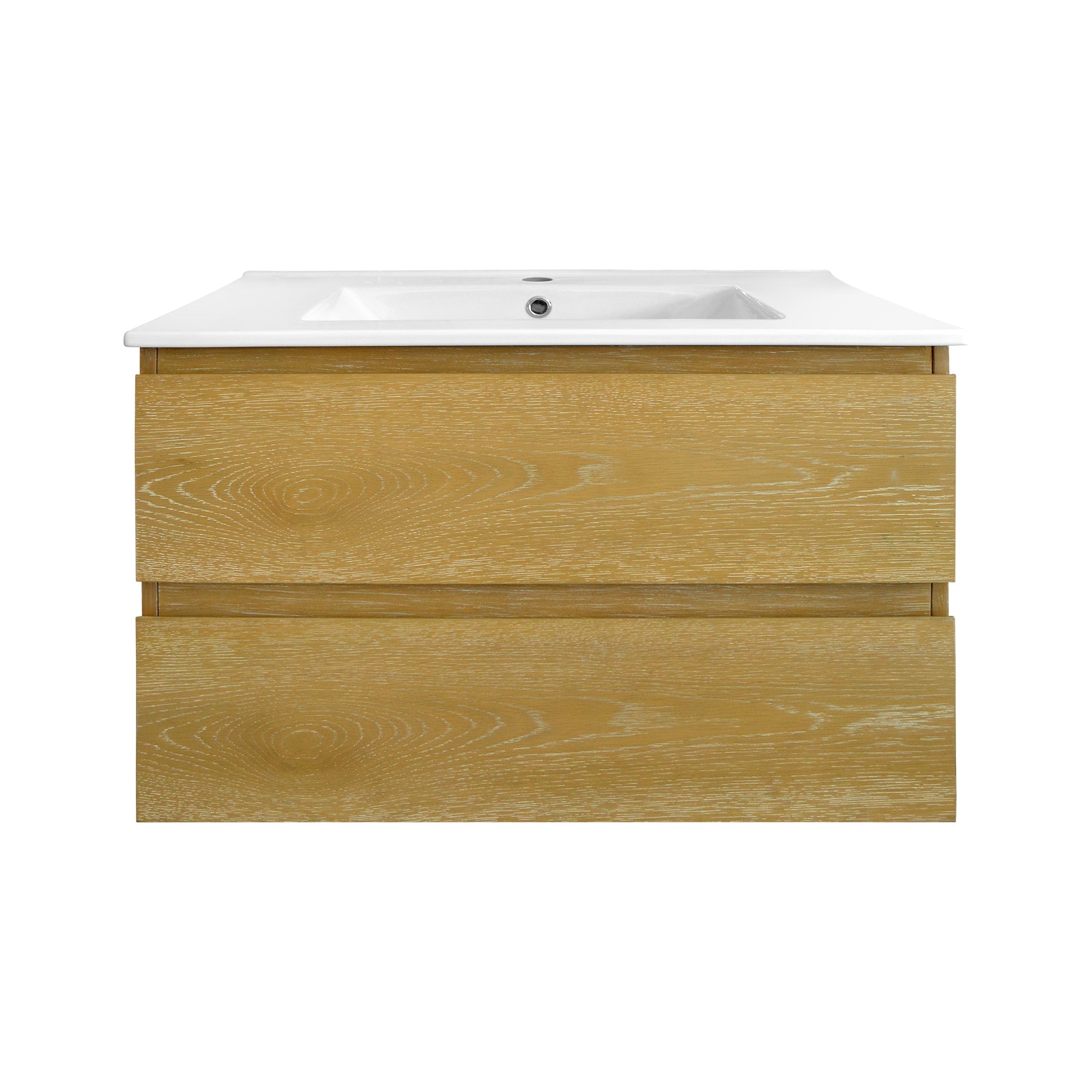30" Rectangular Bathroom Vanity, with Ceramic Sink Wall-Mounting