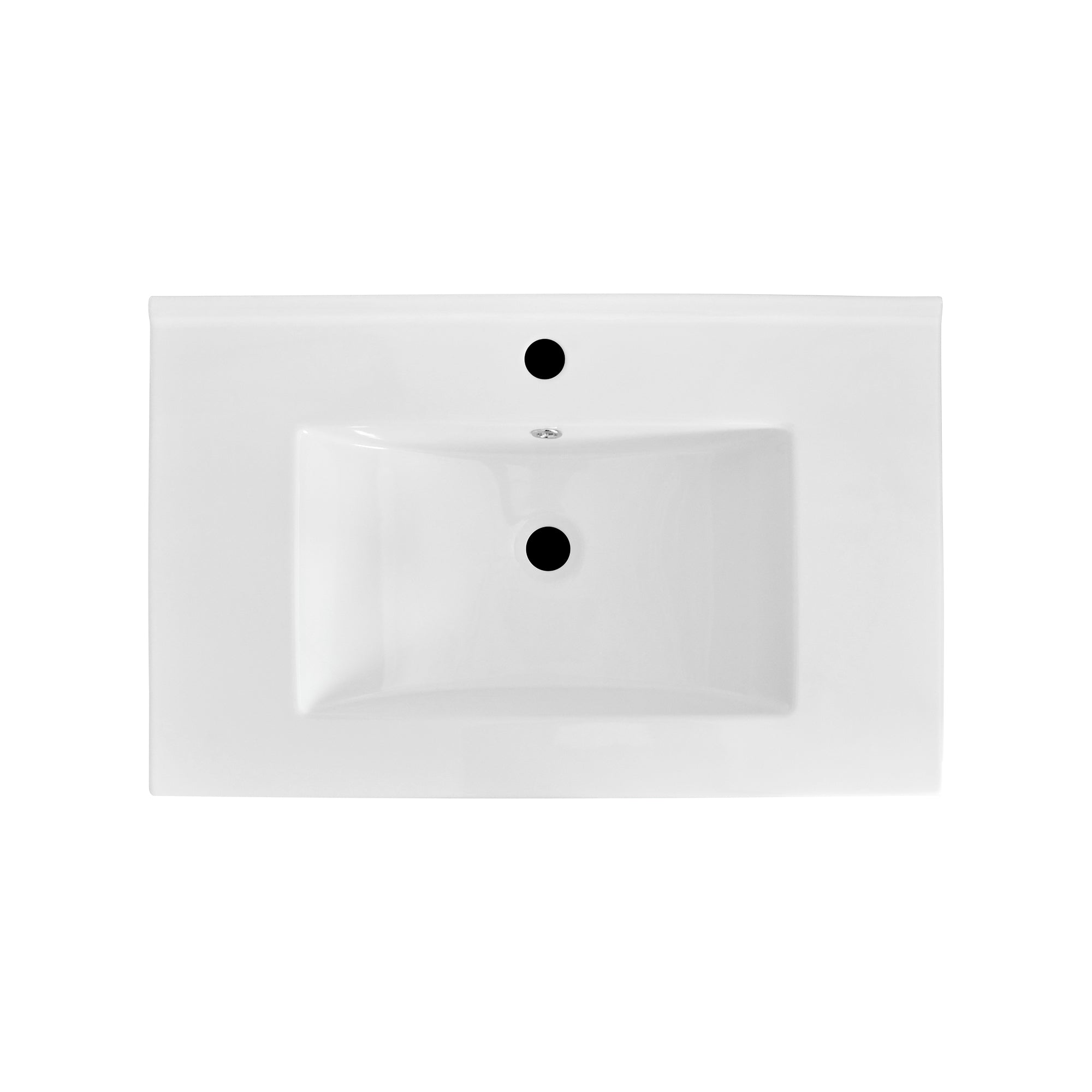 30" Rectangular Bathroom Vanity, with Ceramic Sink Wall-Mounting
