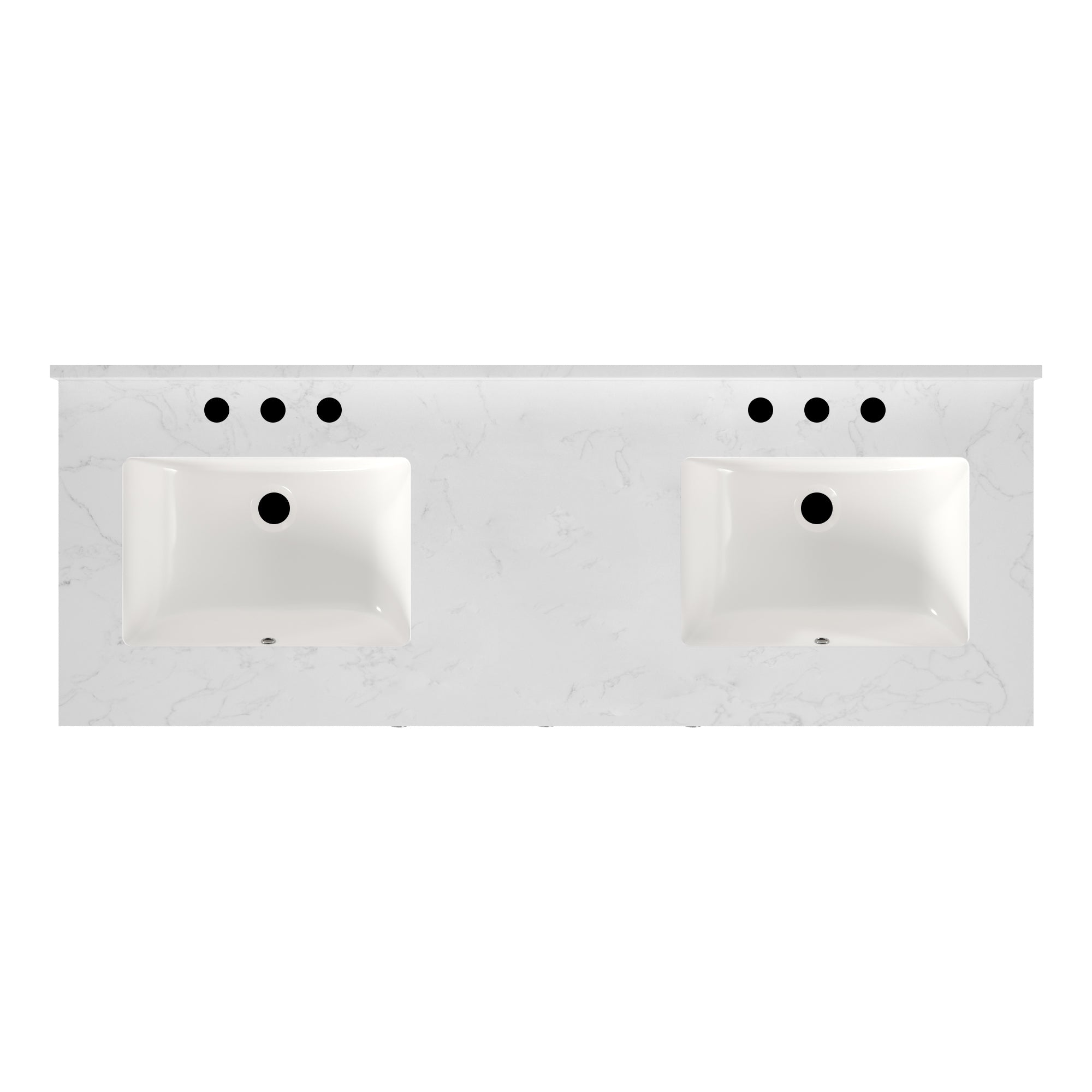 60" Rectangular Bathroom Vanity, with Ceramic Sink Top Set-up