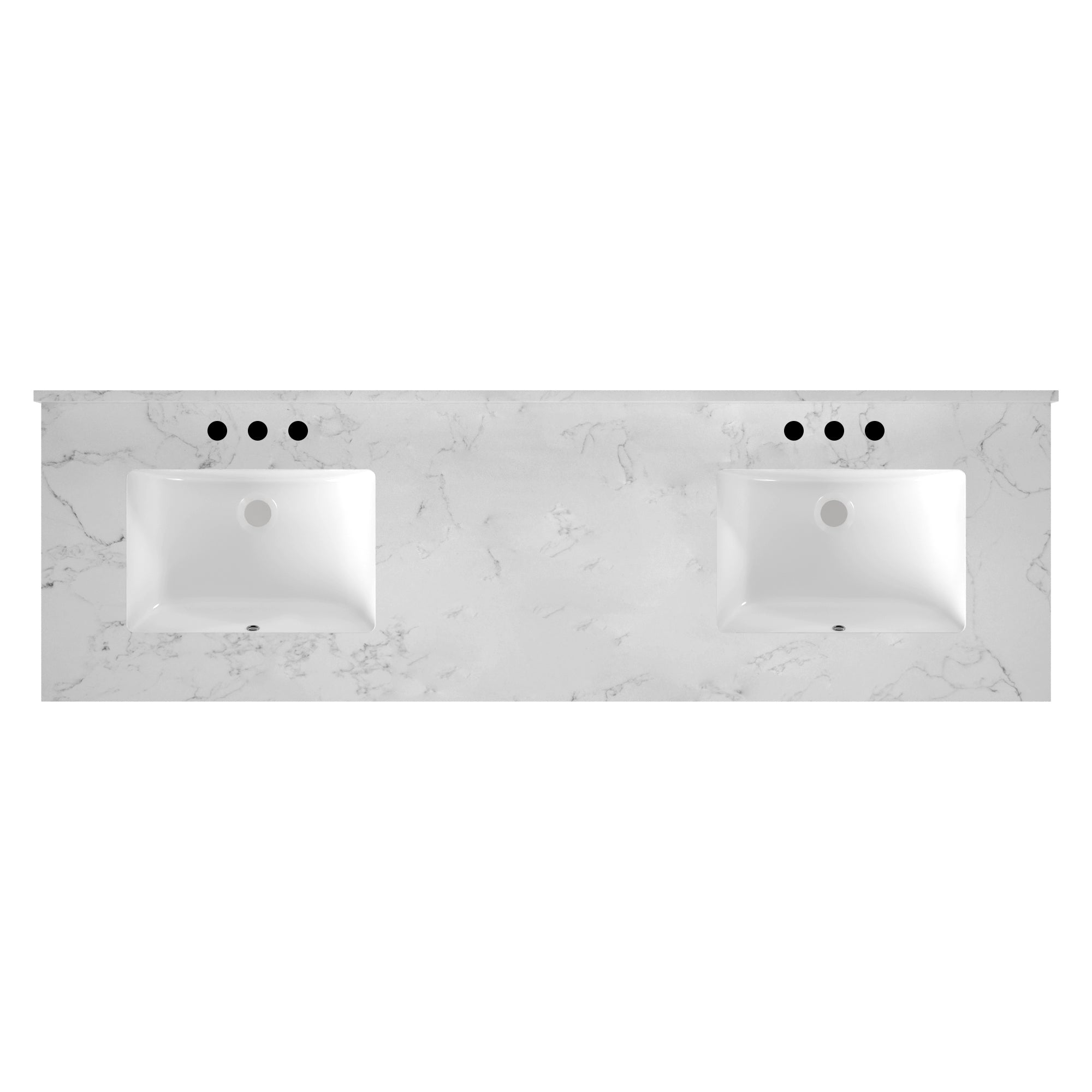 72" Rectangular Bathroom Vanity, with Ceramic Sink Top Set-up