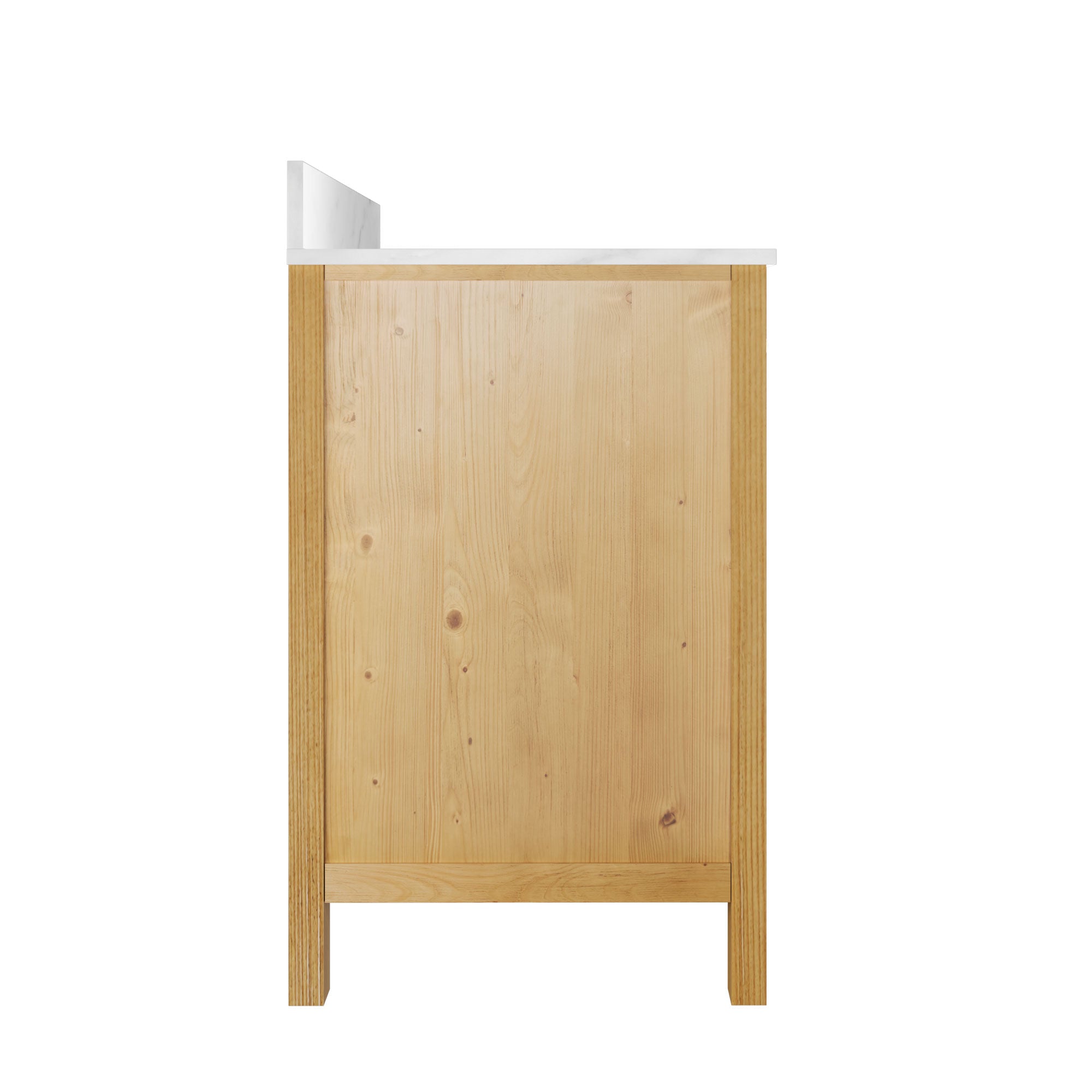 42" Fully Assembled Single Bathroom Vanity with Artificial Marble Top, Natural Wood