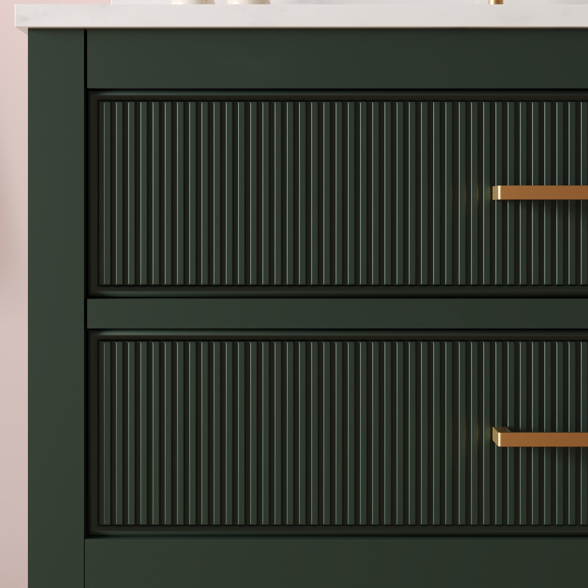 36" Fully Assembled Single Bathroom Vanity with Artificial Marble Top, Green&Blue