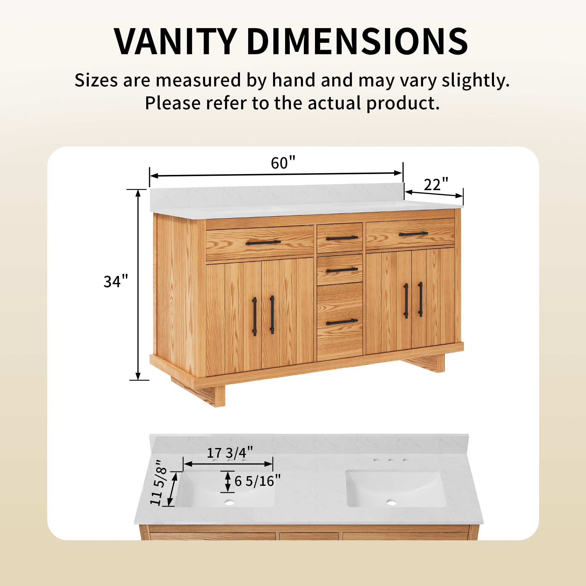 DeerValley DV-1BV0520W/DV-1BV0520NW 60" Fully Assembled Double Bathroom Vanity with Engineered Marble Top, White