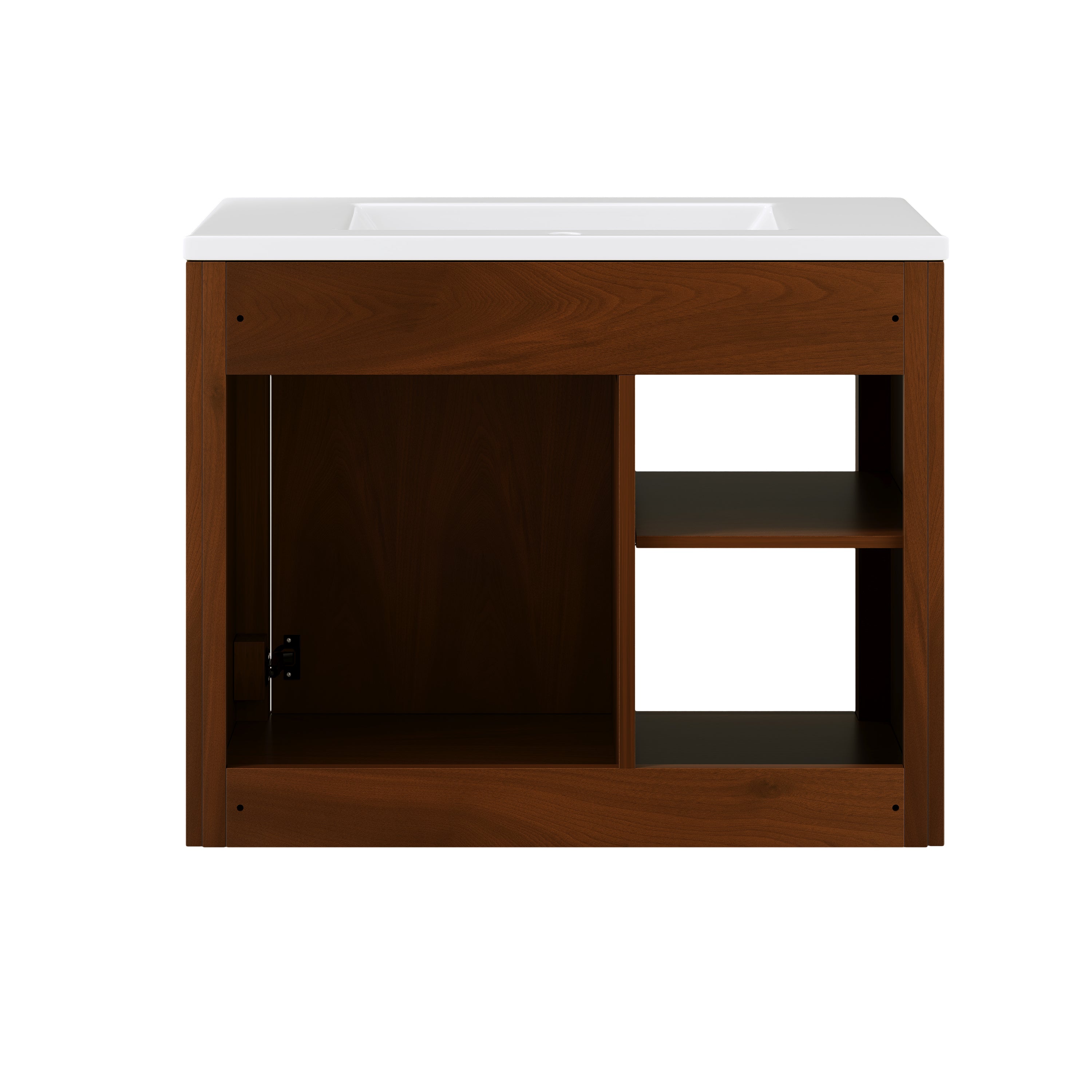 Deervalve DV-1BV0558NW Modern Wall-Mounted Single Bathroom Vanity with Ceramic Top