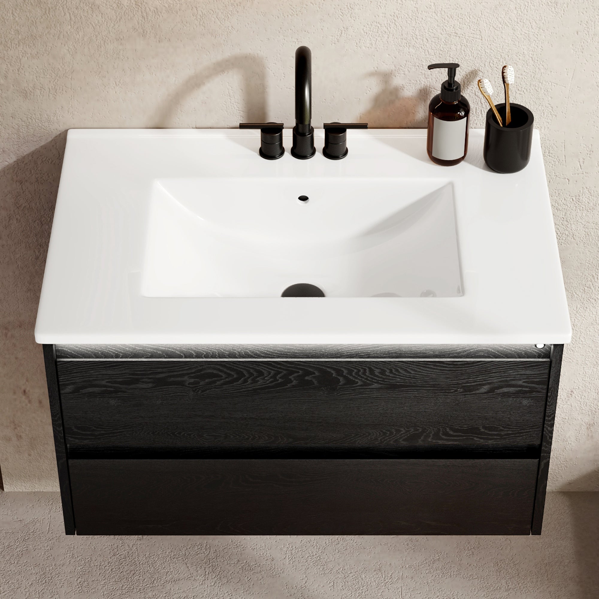 DeerValley DV-1BV0601B Shaker Bathroom Vanity, Integrated Sink & Space-Saving