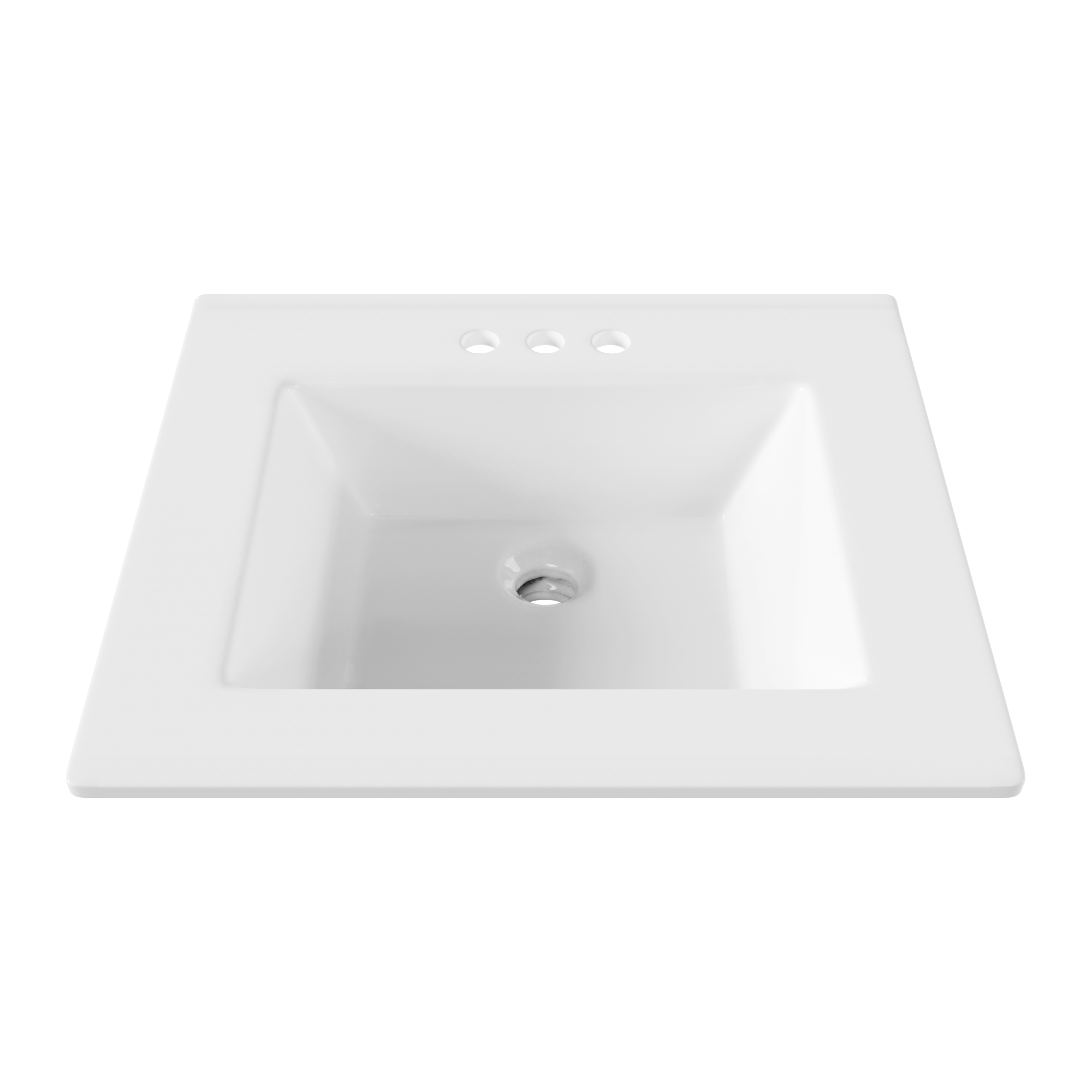 18.12" Rectangular Drop-in Bathroom Sink, Overflow Hole