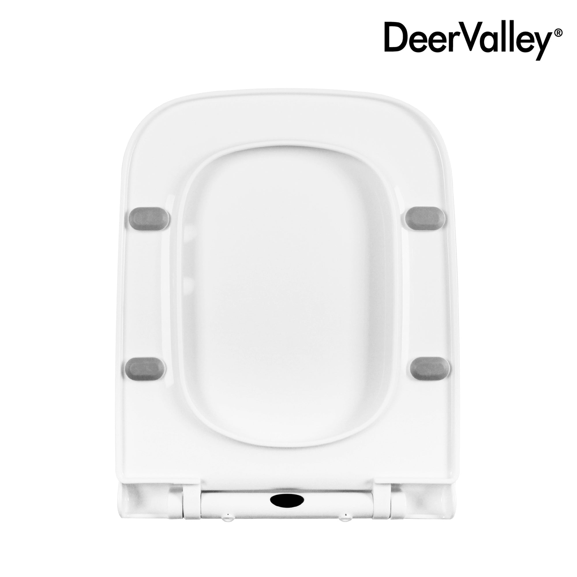 DeerValley DV-F0071S11 Quick-Release Soft-Close Square Plastic Polypropylene (PP) Toilet Seat (Fit with DV-1F0071/DV-1F0072)