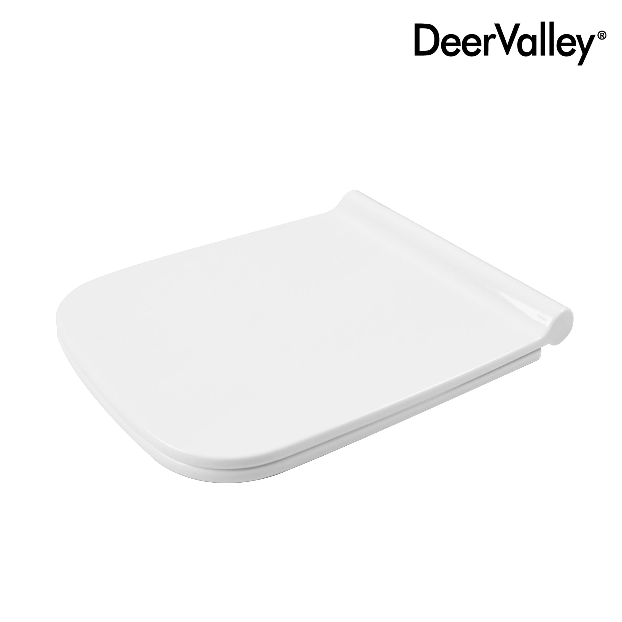 DeerValley DV-F0071S11 Quick-Release Soft-Close Square Plastic Polypropylene (PP) Toilet Seat (Fit with DV-1F0071/DV-1F0072)