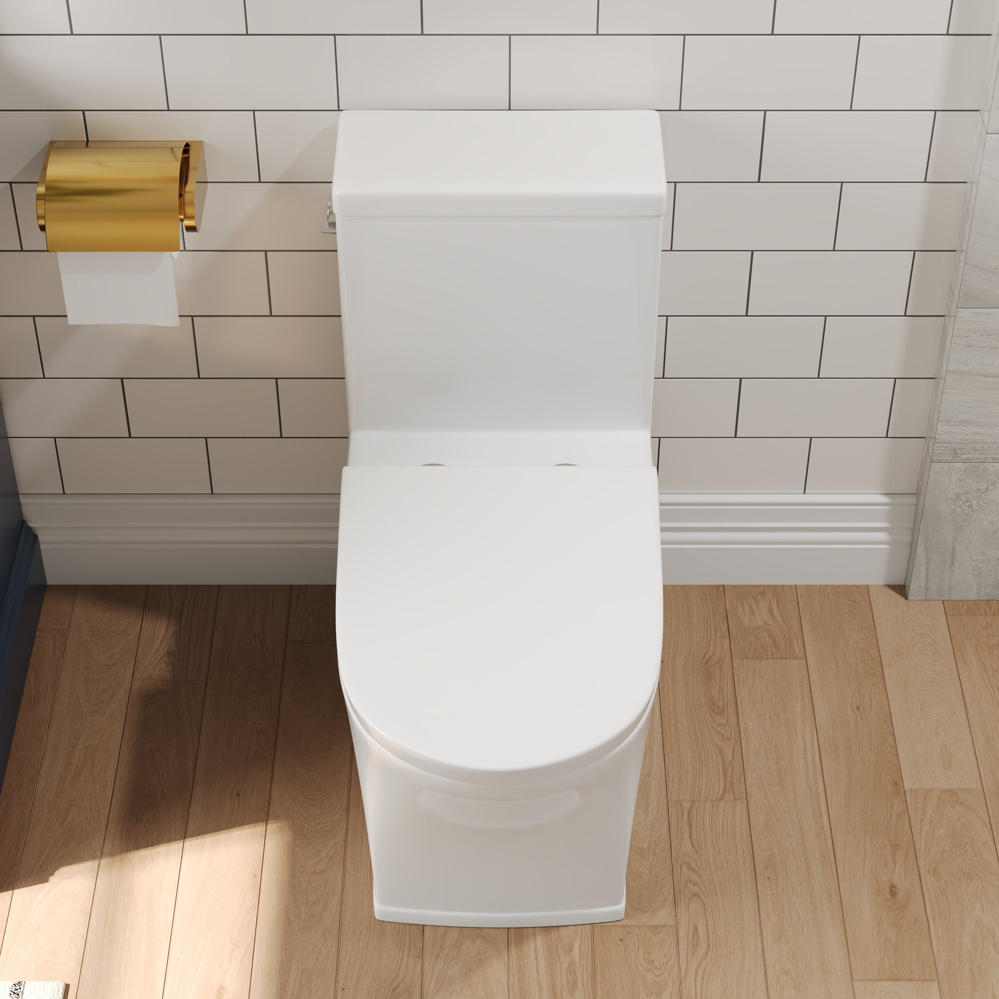 One-Piece Elongated Toilet, Dual-Flush Glazed Surface with Multiple Types