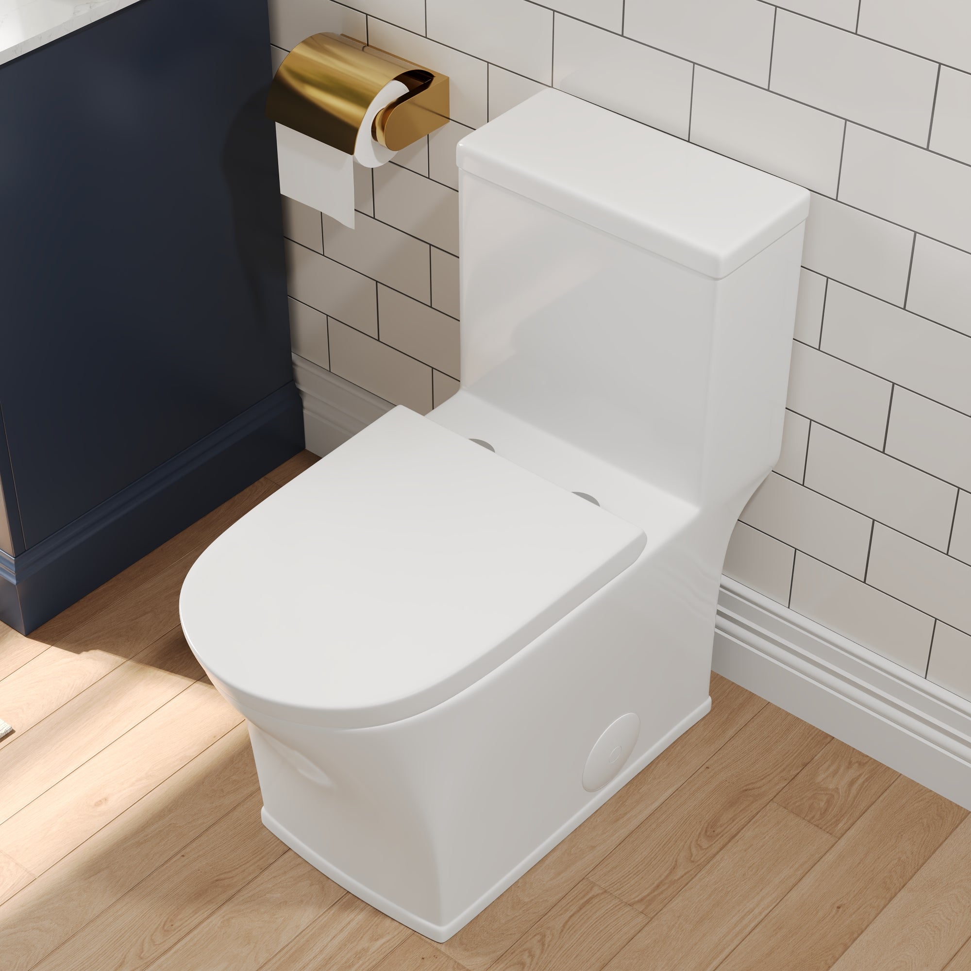 One-Piece Elongated Toilet, Dual-Flush Glazed Surface with Multiple Types