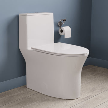Elongated One Piece Toilet, Dual Flush 1.1/1.6 GPF Toilets with Soft Close Seat