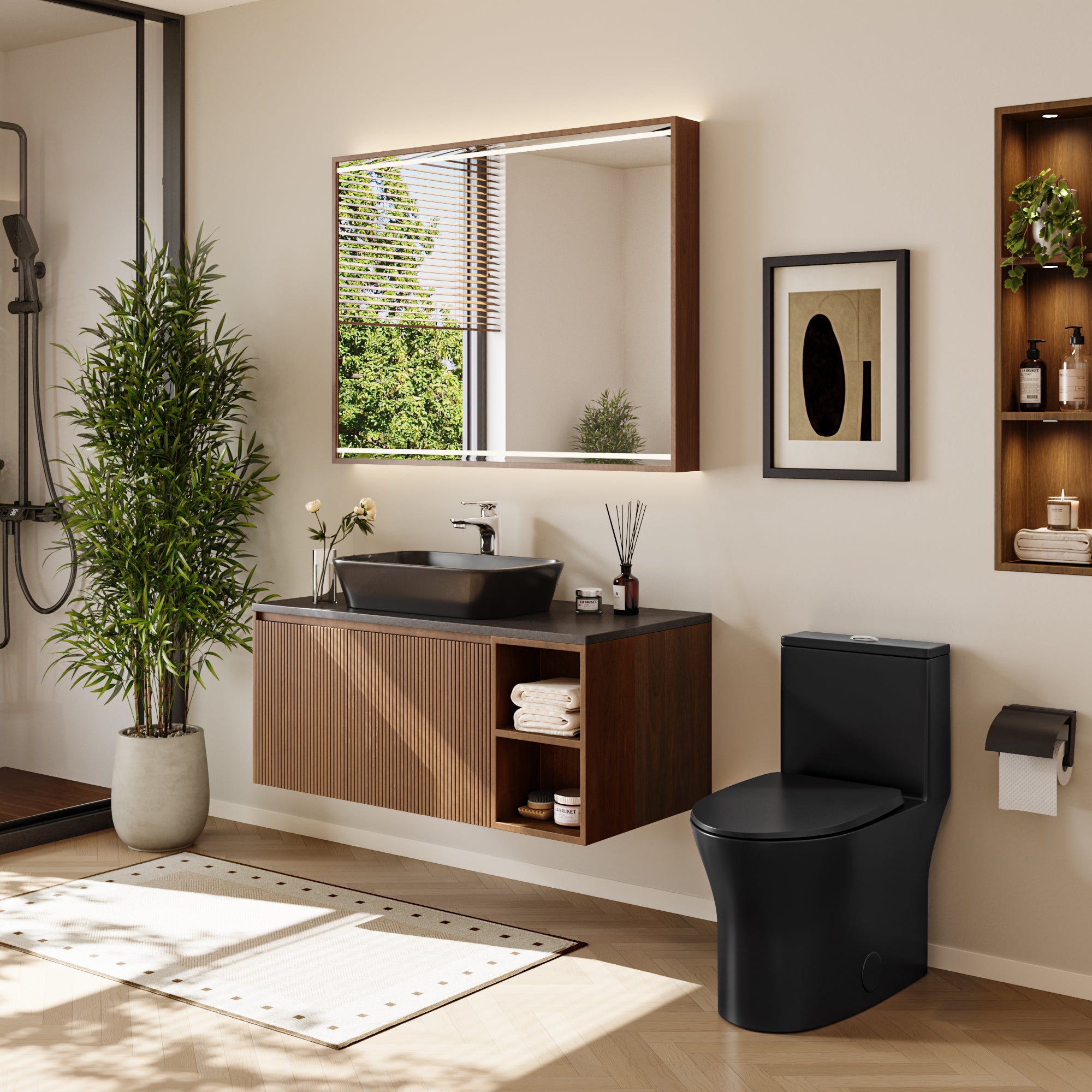 DeerValley DV-1F0250 One-Piece Toilet Soft-Close Seat Skirted Design Dual Flush