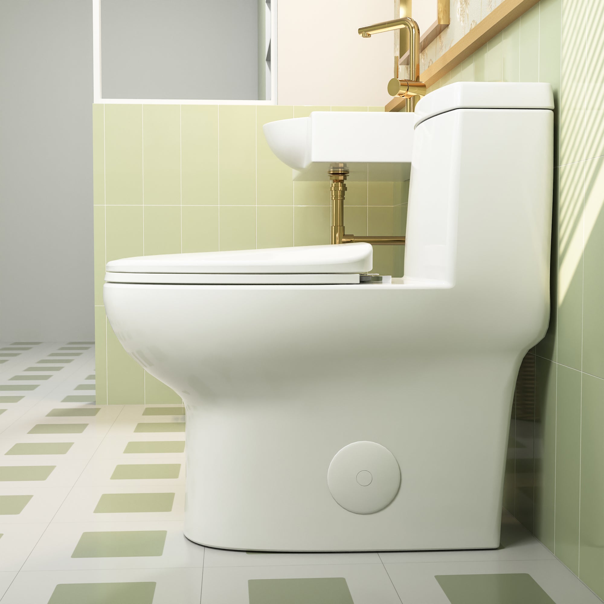 ALLY One-Piece Elongated Toilet, Dual Flush Standard-Size with Multiple Colors