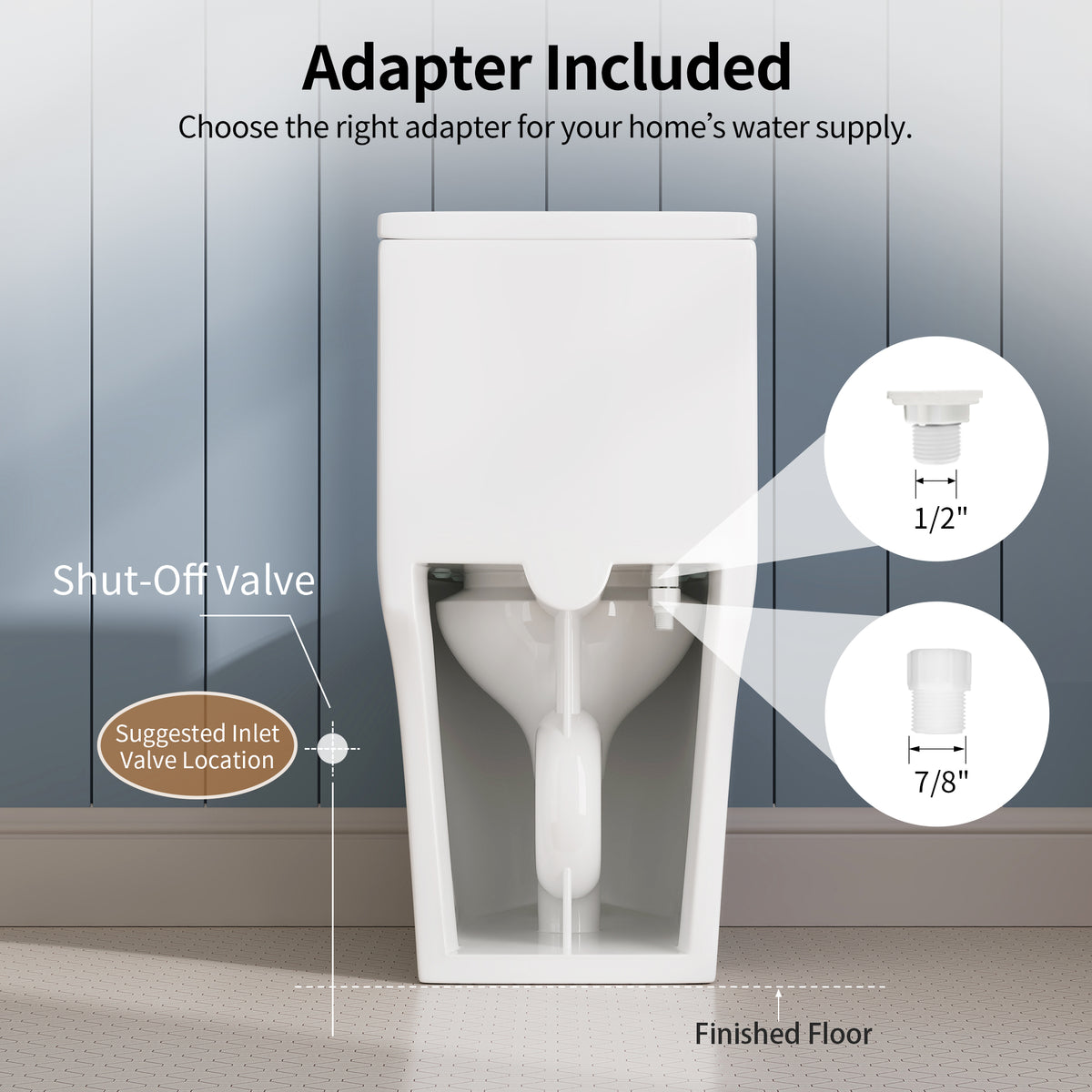 DeerValley DV-1F0369 Compact One-Piece Toilet for Small Bathrooms, Rimless Bowl Modern Elongated Toilet with Powerful Dual Flush, Soft-Close Seat, 12" Rough-In, High-Efficiency, Space-Saving & Quiet White Design, DV-1F0369