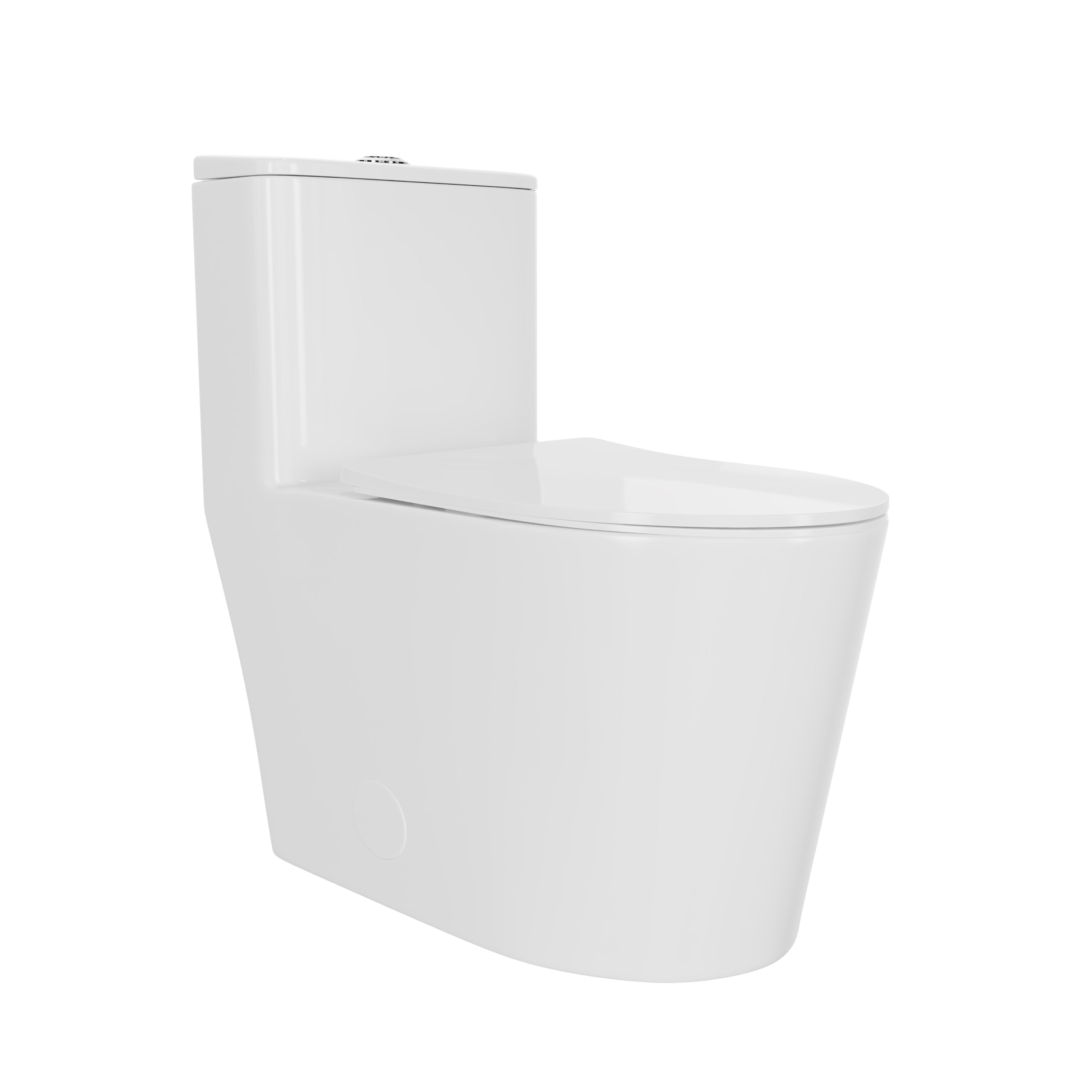 DeerValley Elongated One-Piece Toilet, 1.1/1.6 GPF Dual Flush, White Modern Skirted Toilet with Soft-Close Seat (Seat Included)