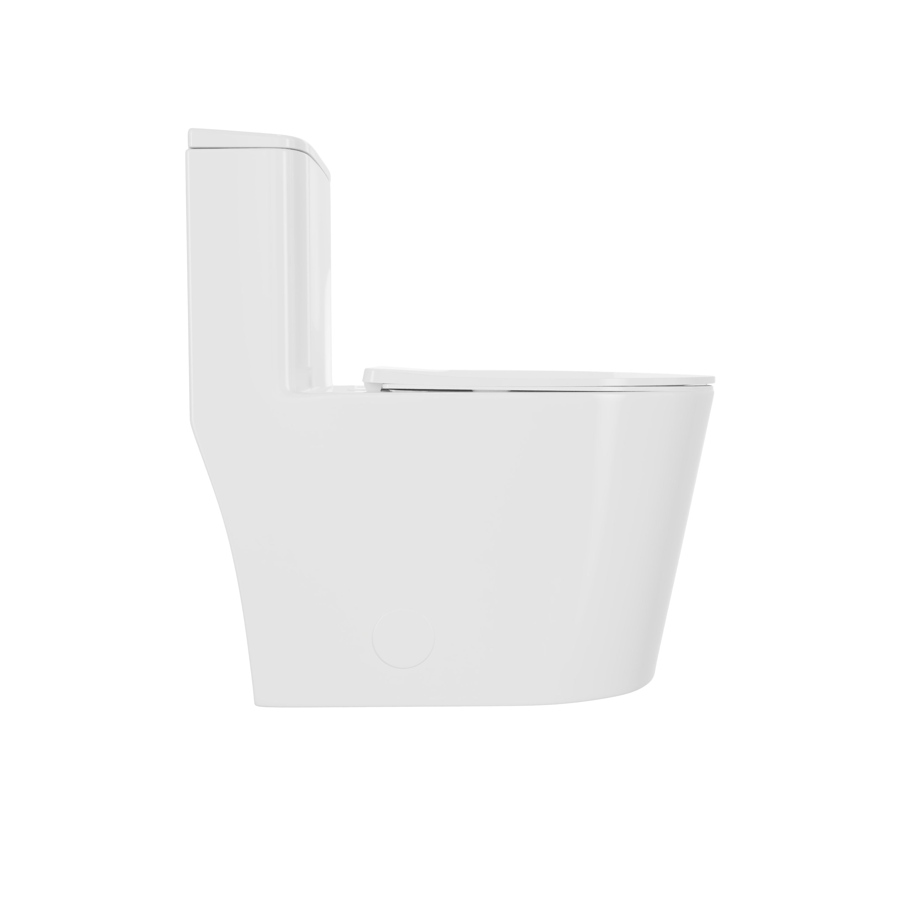 DeerValley Elongated One-Piece Toilet, 1.1/1.6 GPF Dual Flush, White Modern Skirted Toilet with Soft-Close Seat (Seat Included)