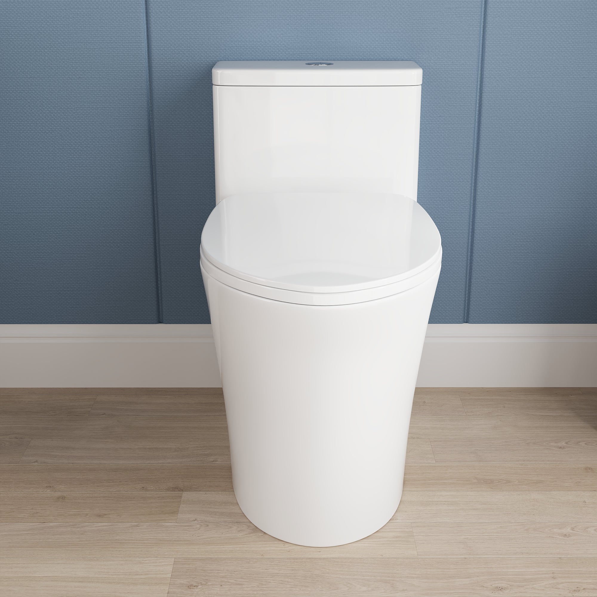 DeerValley One Piece Elongated Toilet, 1/1.28 GPF Dual Flush Rimless Bowl White Toilet with ADA Comfort Seat Height (Seat Included),DV-1F0437