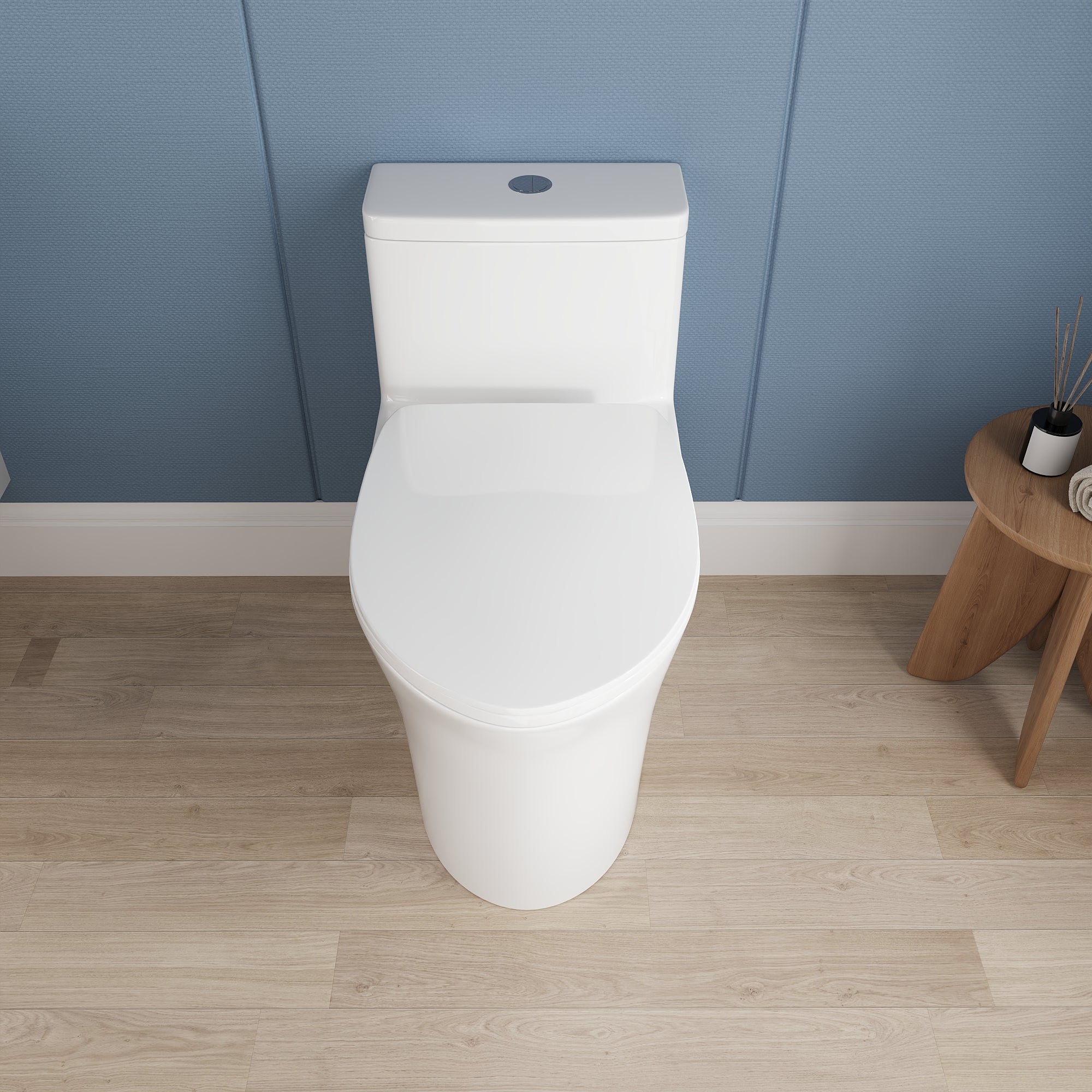 DeerValley One Piece Elongated Toilet, 1/1.28 GPF Dual Flush Rimless Bowl White Toilet with ADA Comfort Seat Height (Seat Included),DV-1F0437
