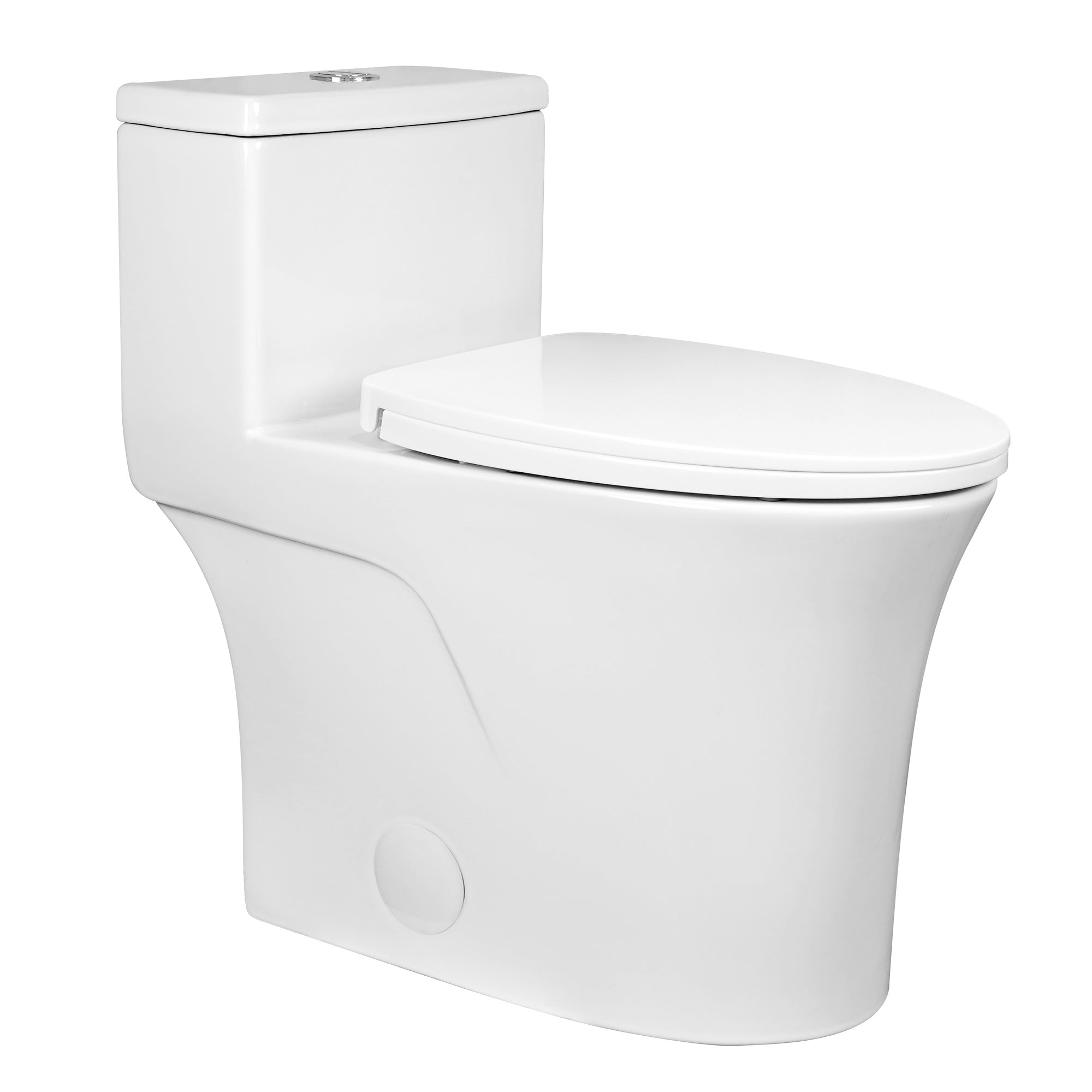DeerValley One Piece Elongated Toilet, 1/1.28 GPF Dual Flush Rimless Bowl White Toilet with ADA Comfort Seat Height (Seat Included),DV-1F0437