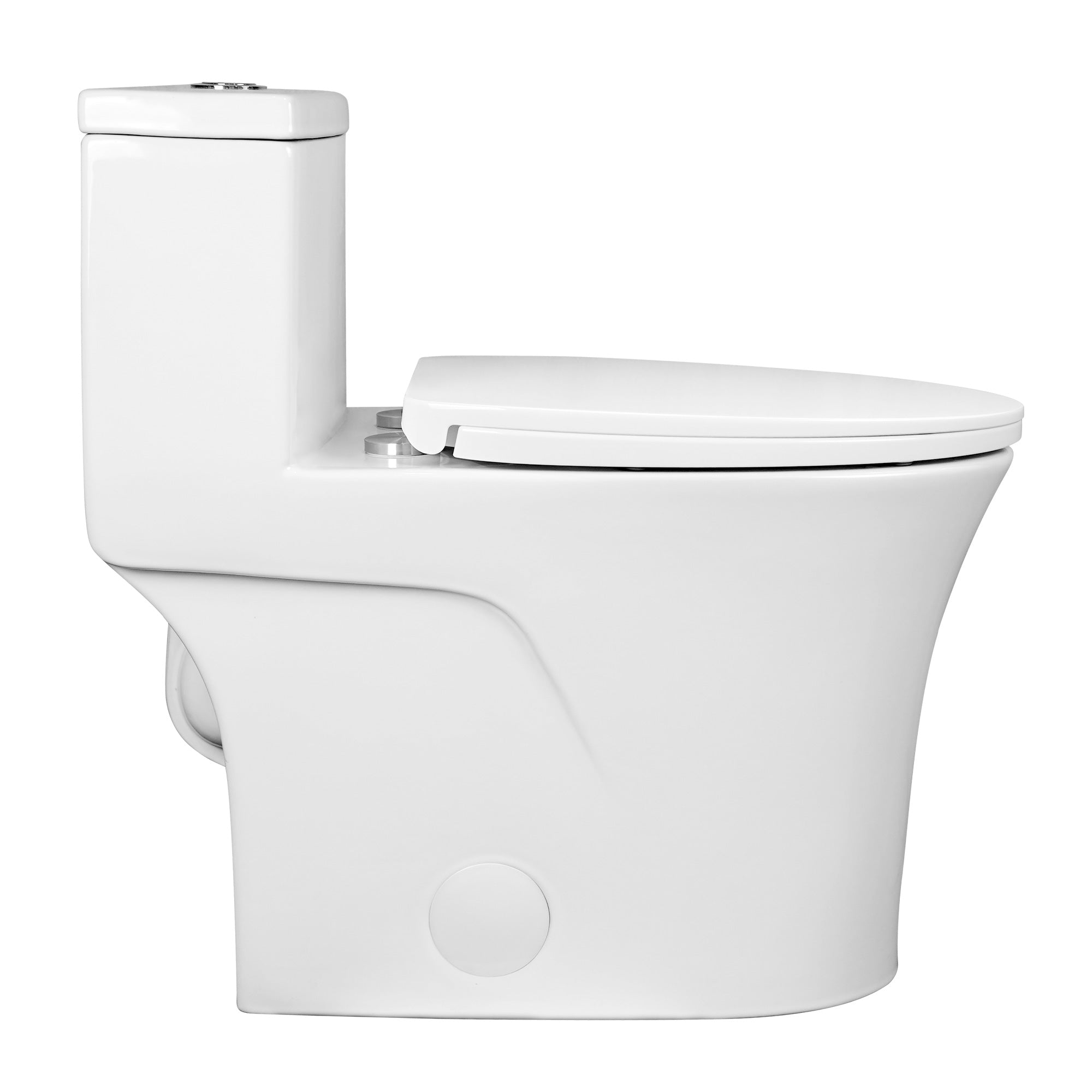 DeerValley One Piece Elongated Toilet, 1/1.28 GPF Dual Flush Rimless Bowl White Toilet with ADA Comfort Seat Height (Seat Included),DV-1F0437