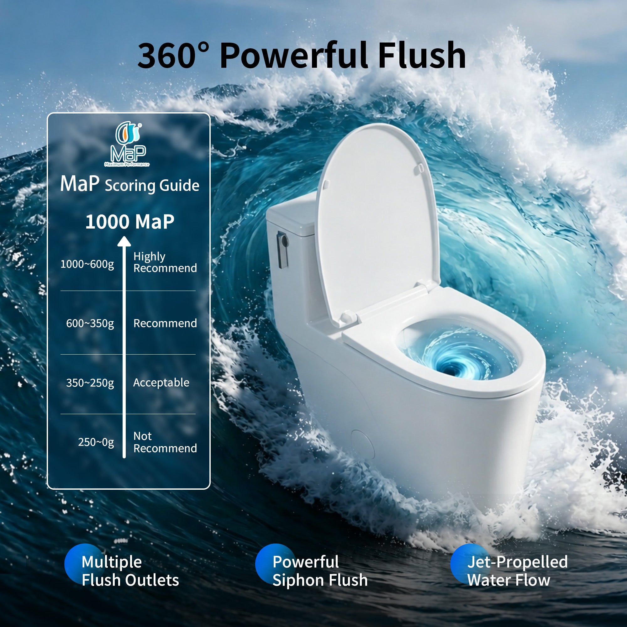 DeerValley DV-1F0470 One-Piece Toilet, Self-Cleaning Glaze & Dual Flush System