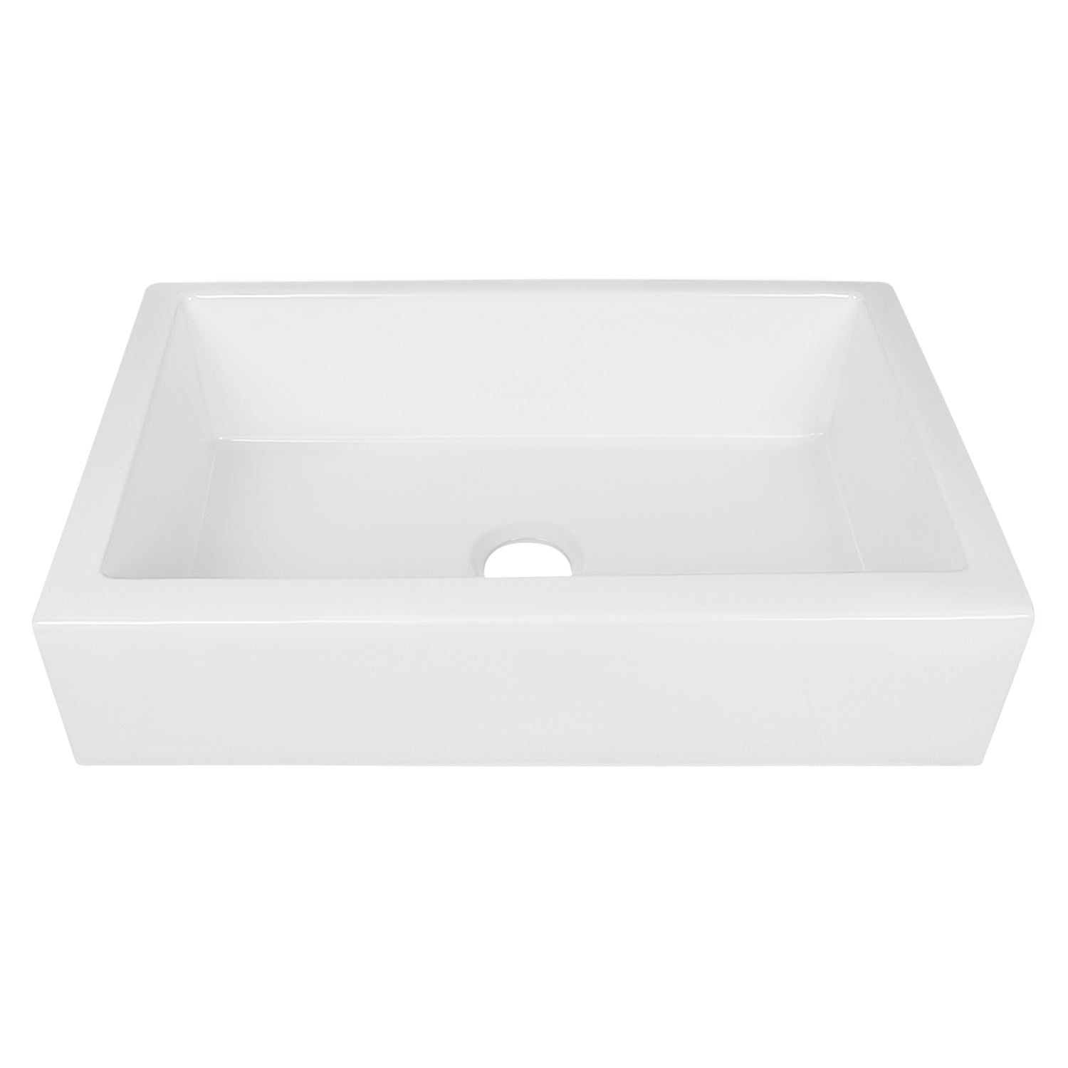 32.68"L X 21.85" W Rectangular Workstation Farmhouse Kitchen Sink, Smooth Surface