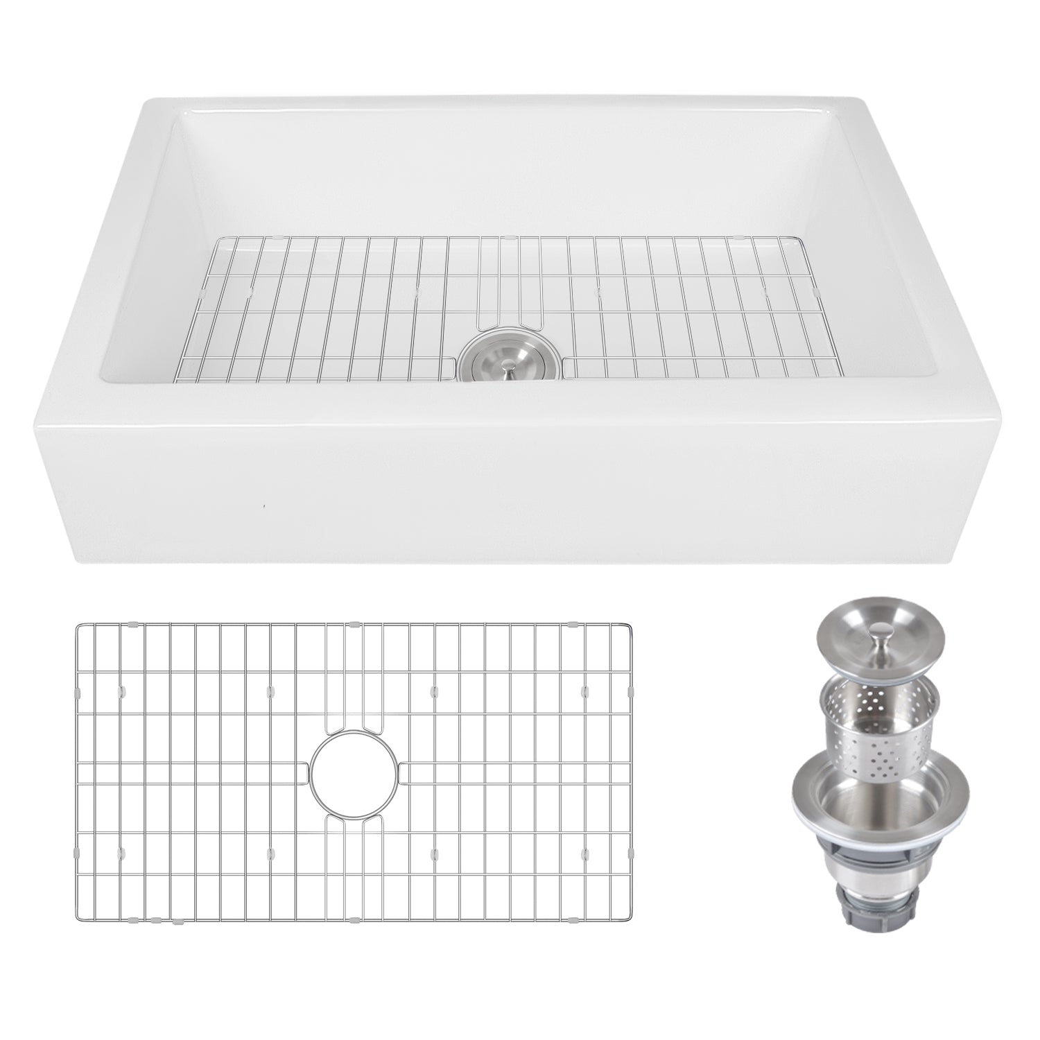 33.66"L X 22.05" Rectangular Farmhouse Kitchen Sink, Durability