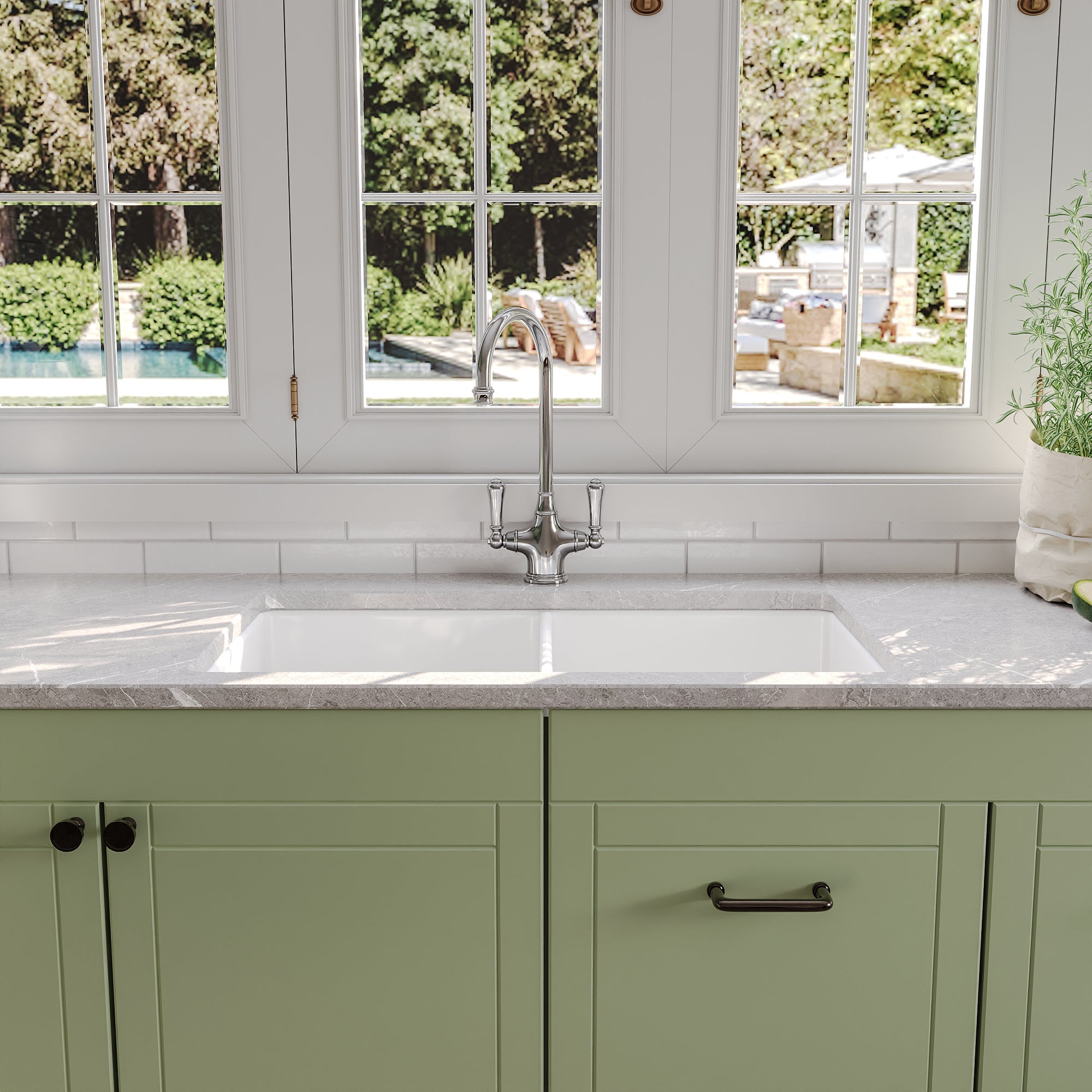 GLEN 31.89" L x 19.09" Rectangle Undermount Kitchen Sink, Large Capacity With Multiple Types