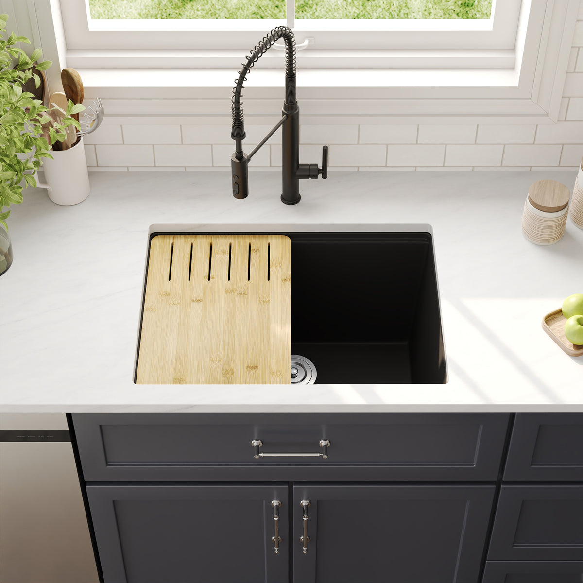 DeerValley DV-1K0172 Granite Composite Kitchen Sinks Undermount Quiet Drain