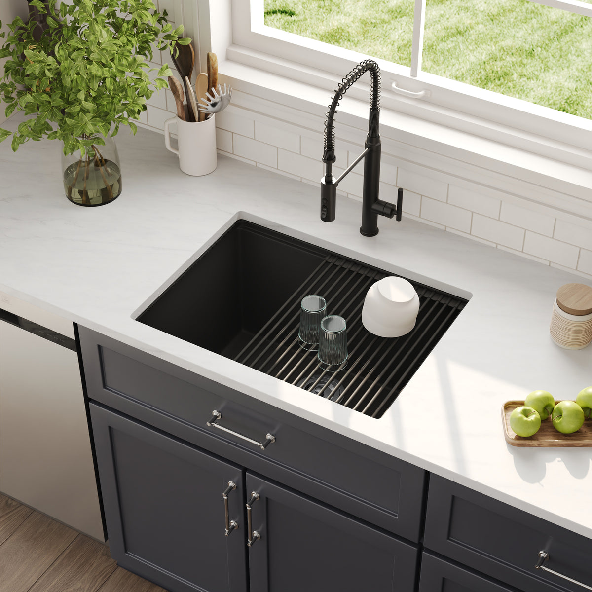 DeerValley DV-1K0172 Granite Composite Kitchen Sinks Undermount Quiet Drain
